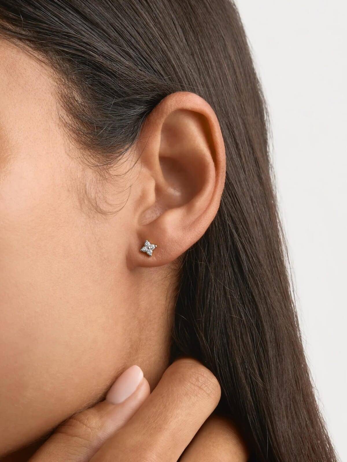 Sterling Silver Crystal Bloom Stud Earrings Earrings By Charlotte