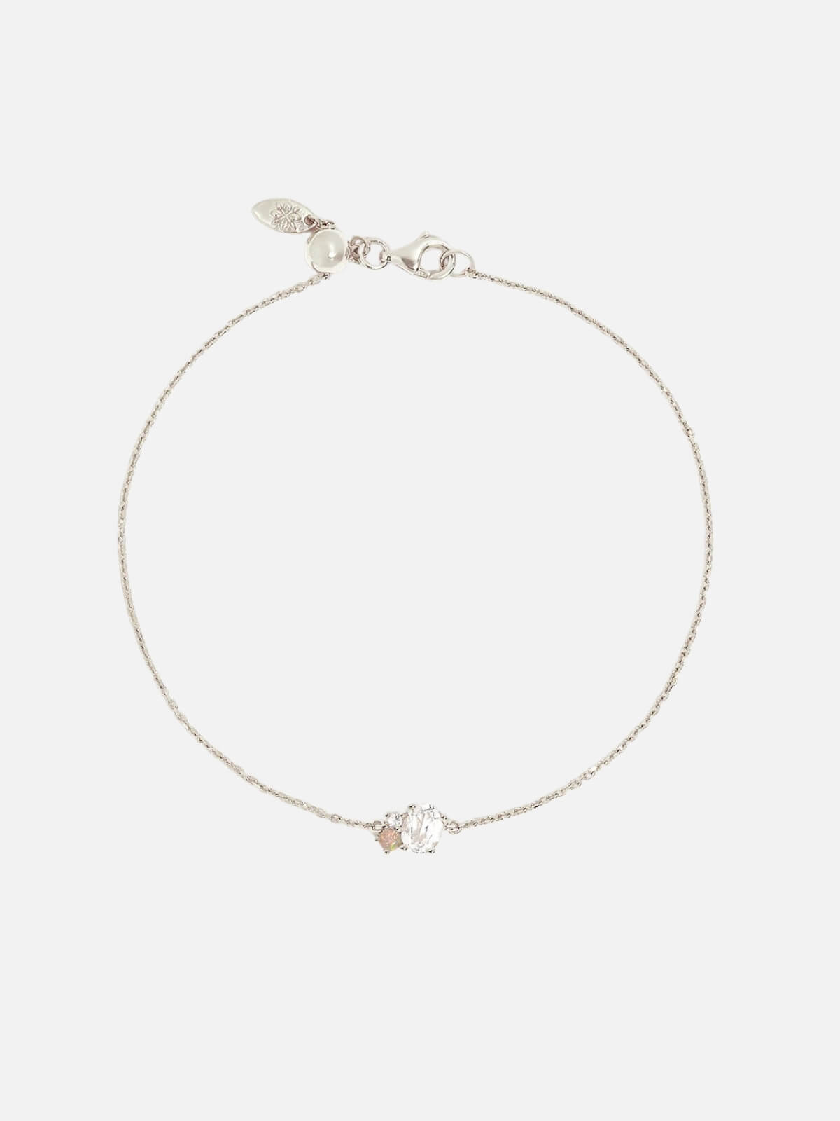 By Charlotte | Sterling Silver Kindred Birthstone Bracelet - April | Perlu