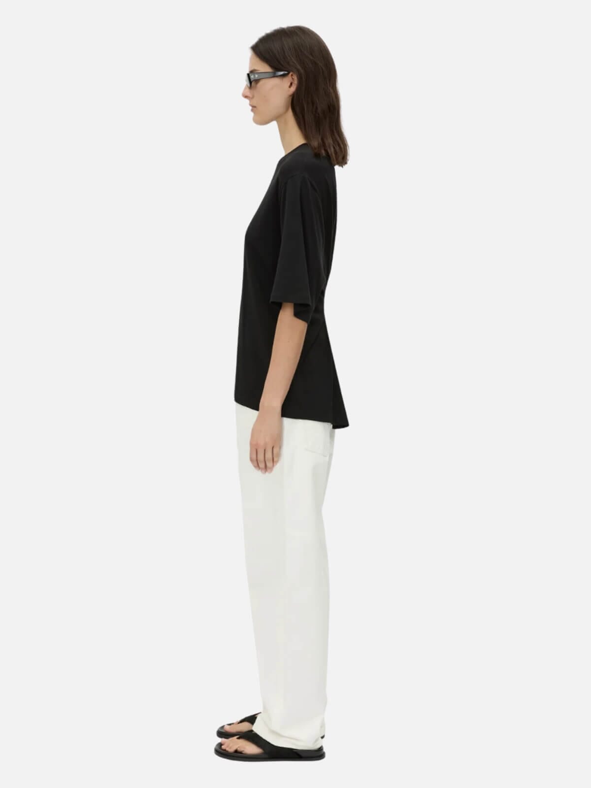 Felton Draped Back Tee - Black Tops Camilla and Marc
