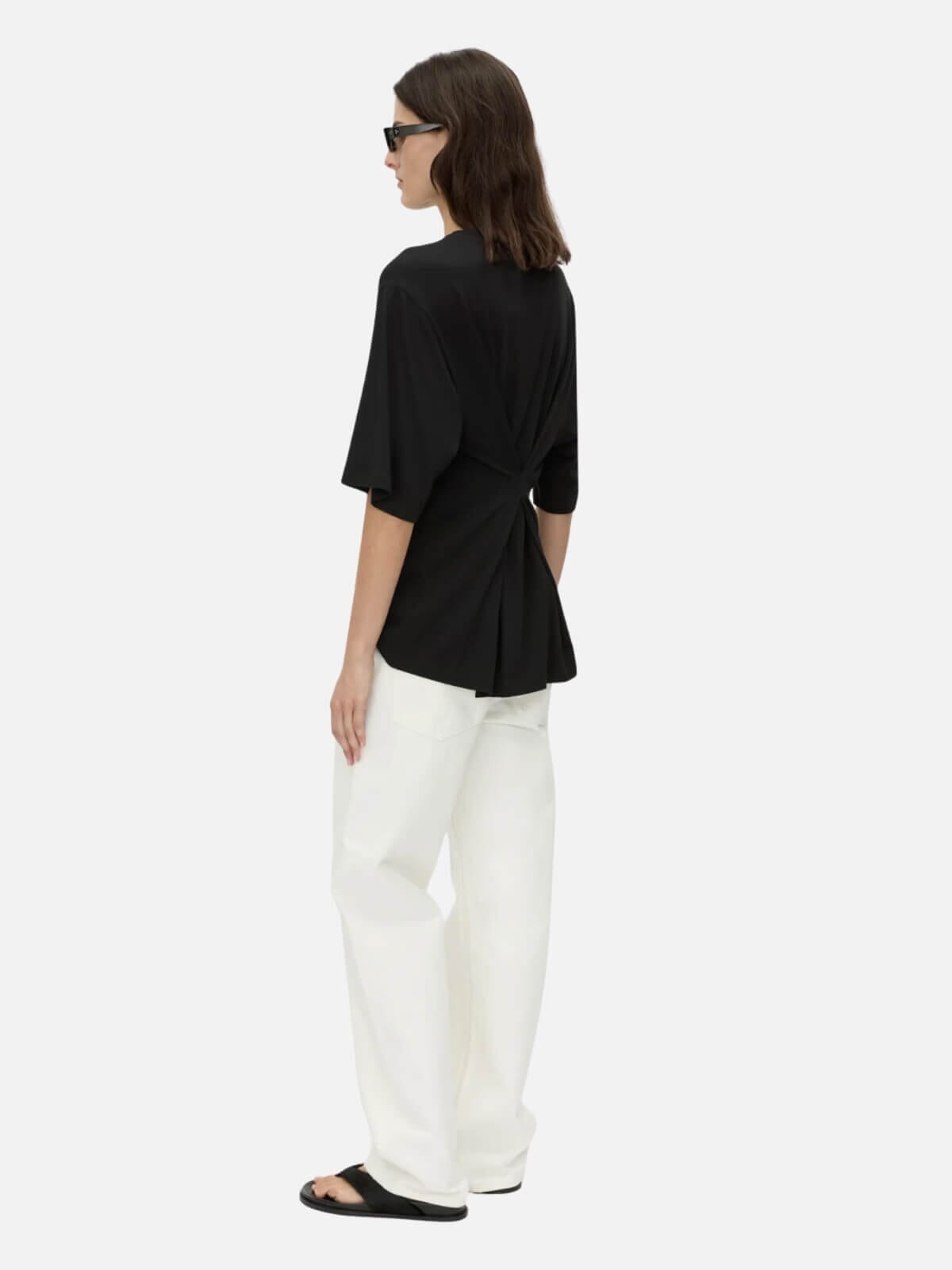 Felton Draped Back Tee - Black Tops Camilla and Marc