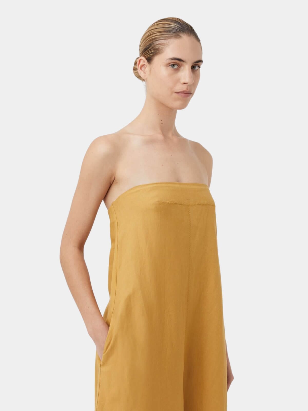 Camilla and Marc | Honora Strapless Dress - Gold | Perlu