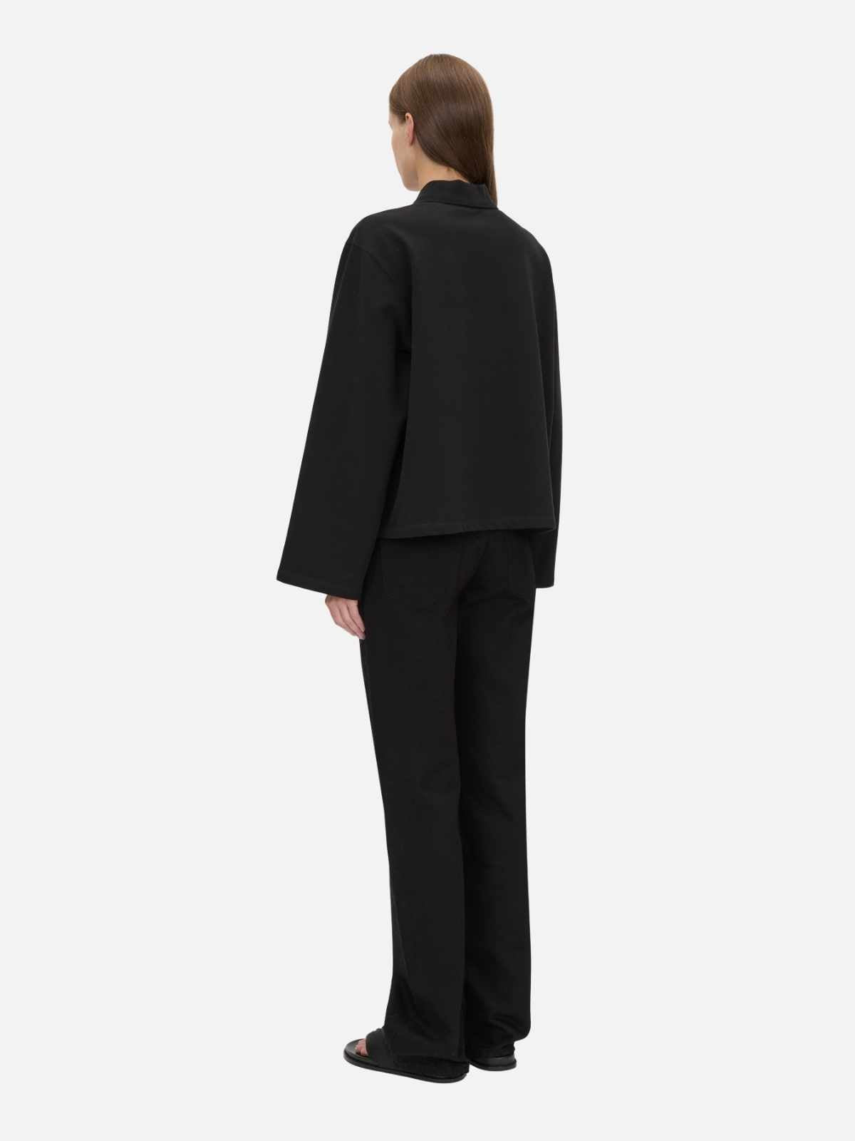Moreno Long Slv Polo Top - Black