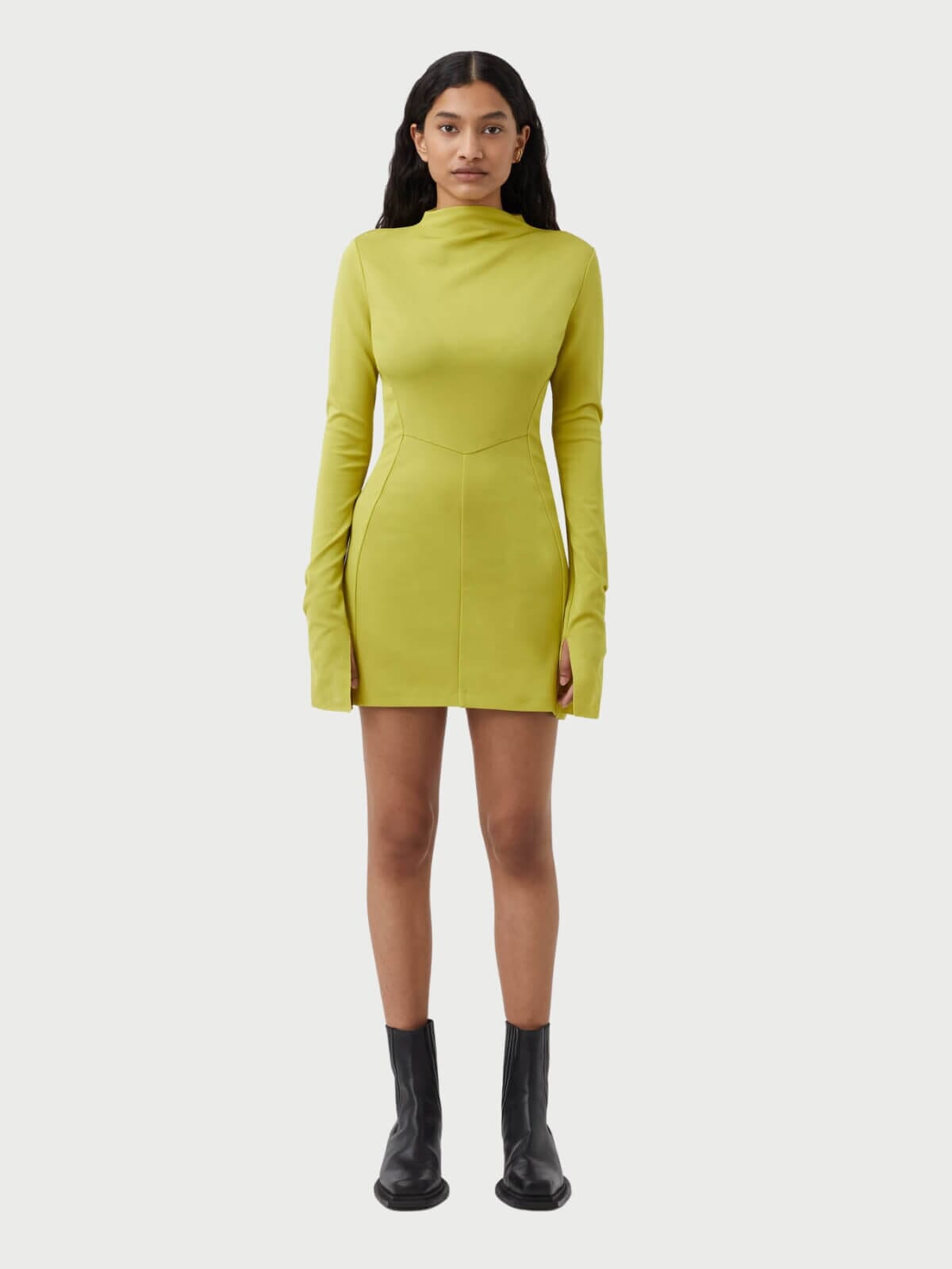 Camilla and Marc | Olea Long Sleeve Dress - Chartreuse | Perlu