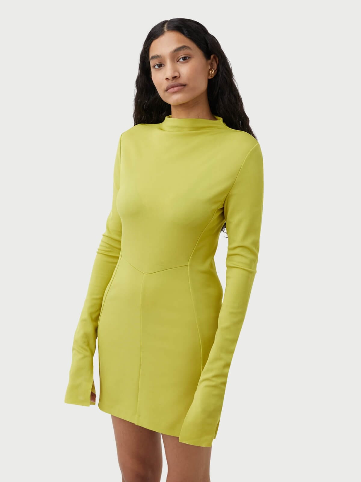 Camilla and Marc | Olea Long Sleeve Dress - Chartreuse | Perlu