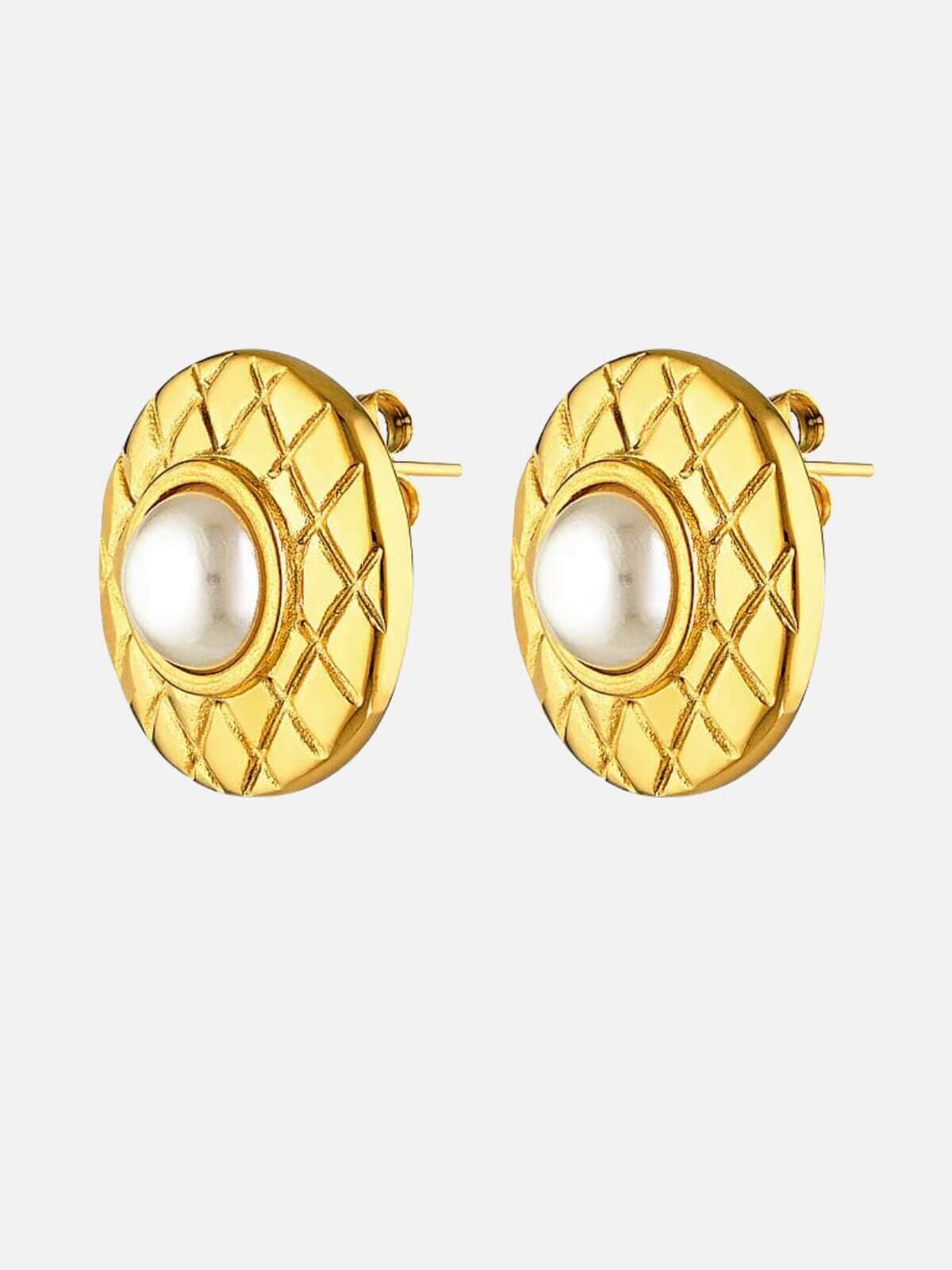 Gold earrings store chain design