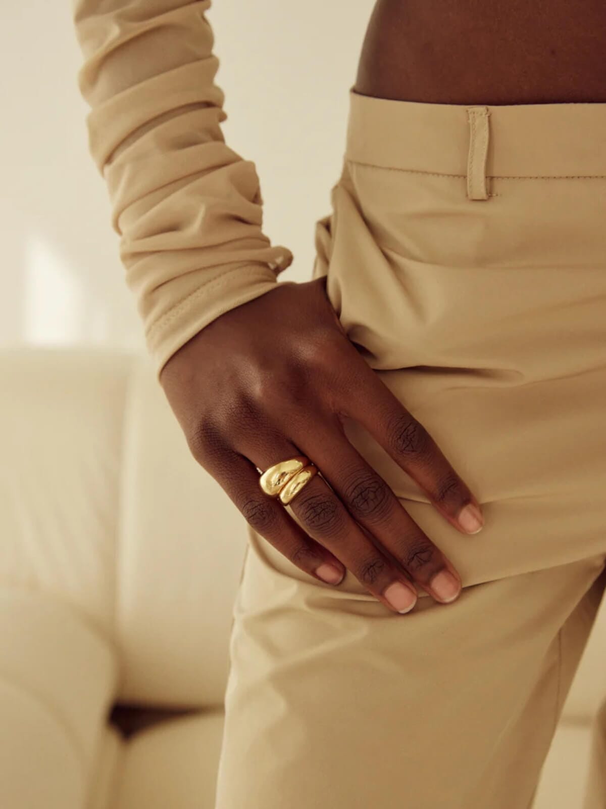 Yves Dome Ring - Gold Accessories Cendre