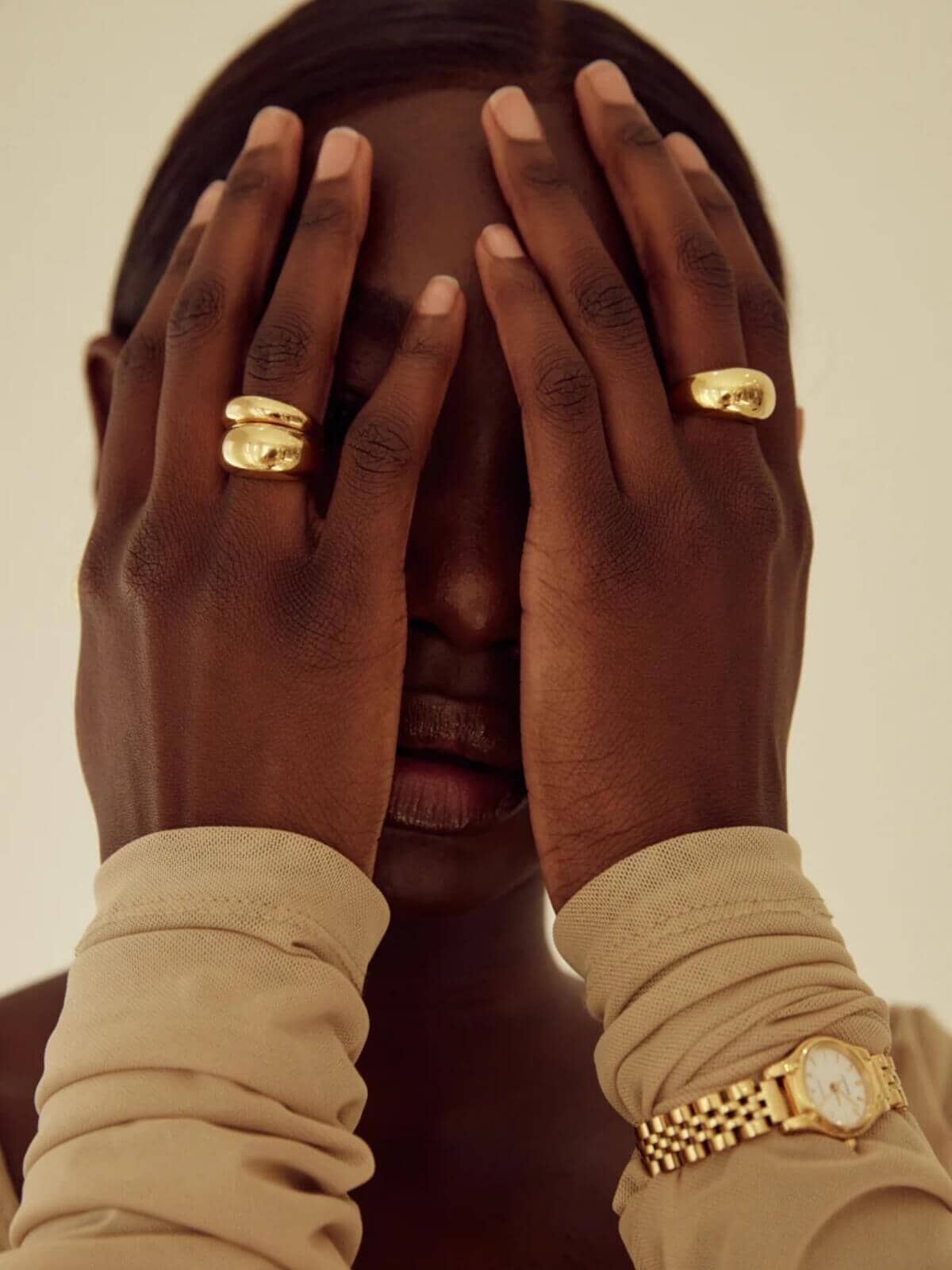 Yves Dome Ring - Gold Accessories Cendre