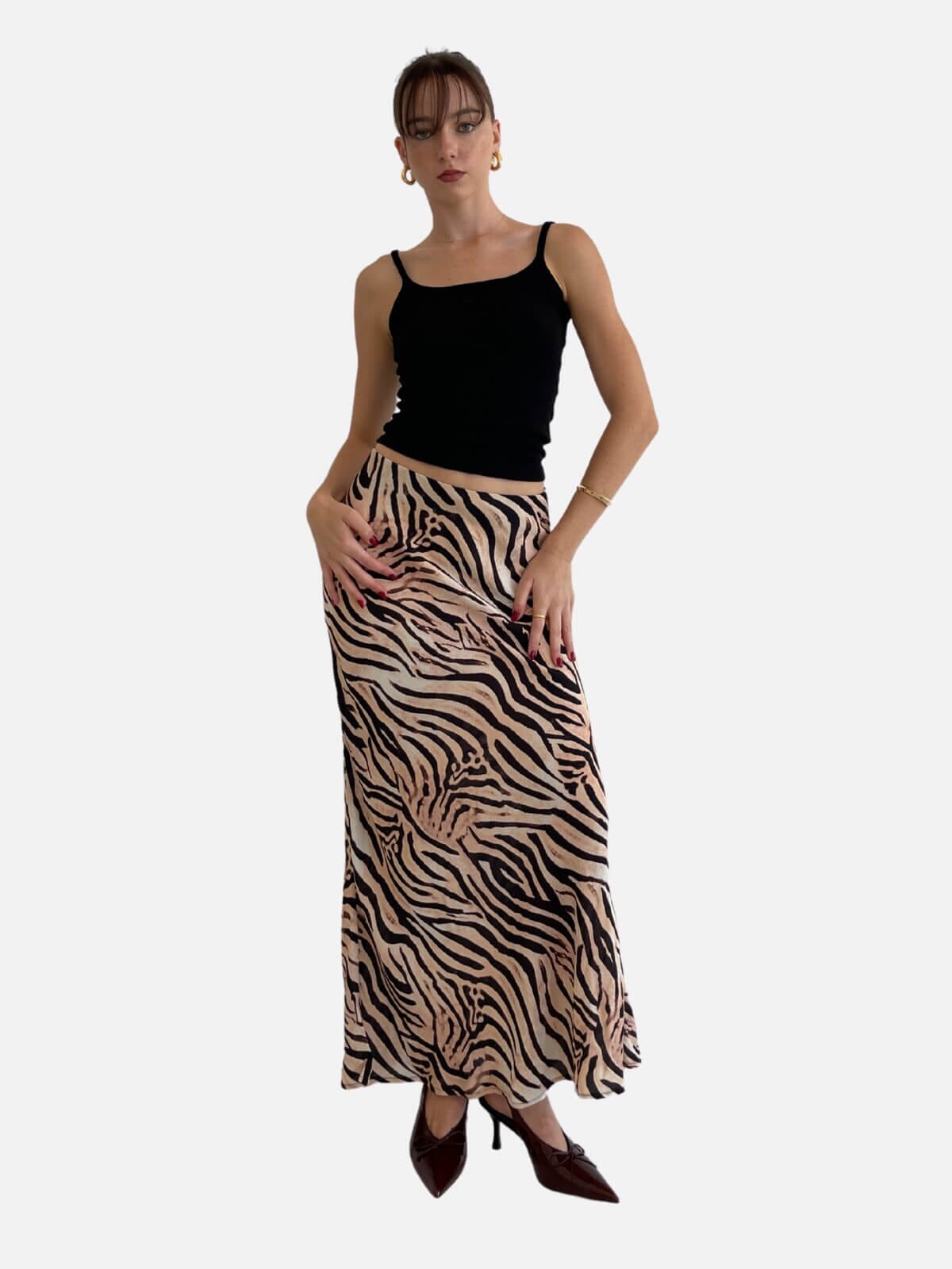 Animal Print Maxi Skirt - Tiger Skirts Ena Pelly