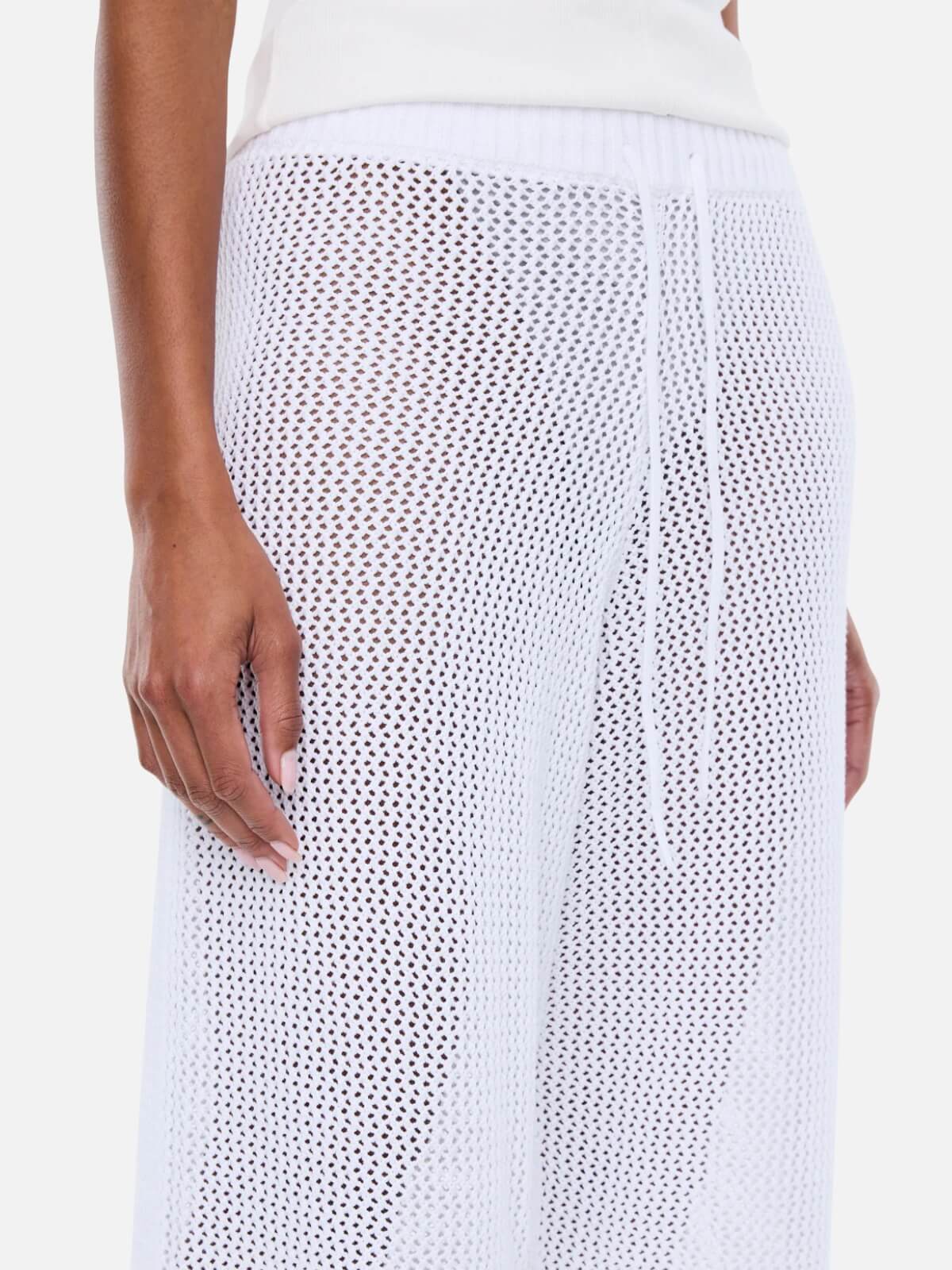 Harper Crochet Pant - Vintage White