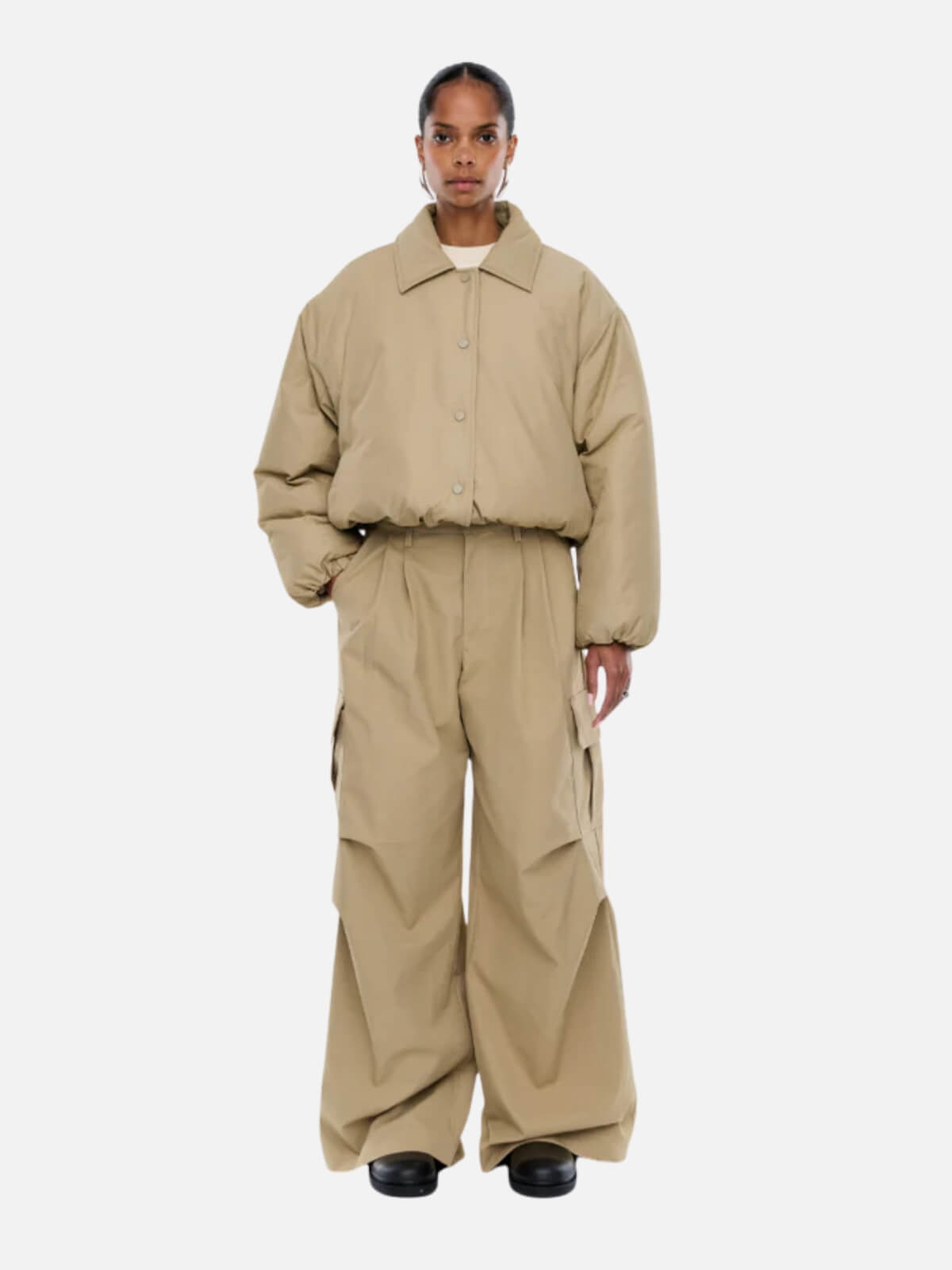 Nora Nylon Bomber - Sand
