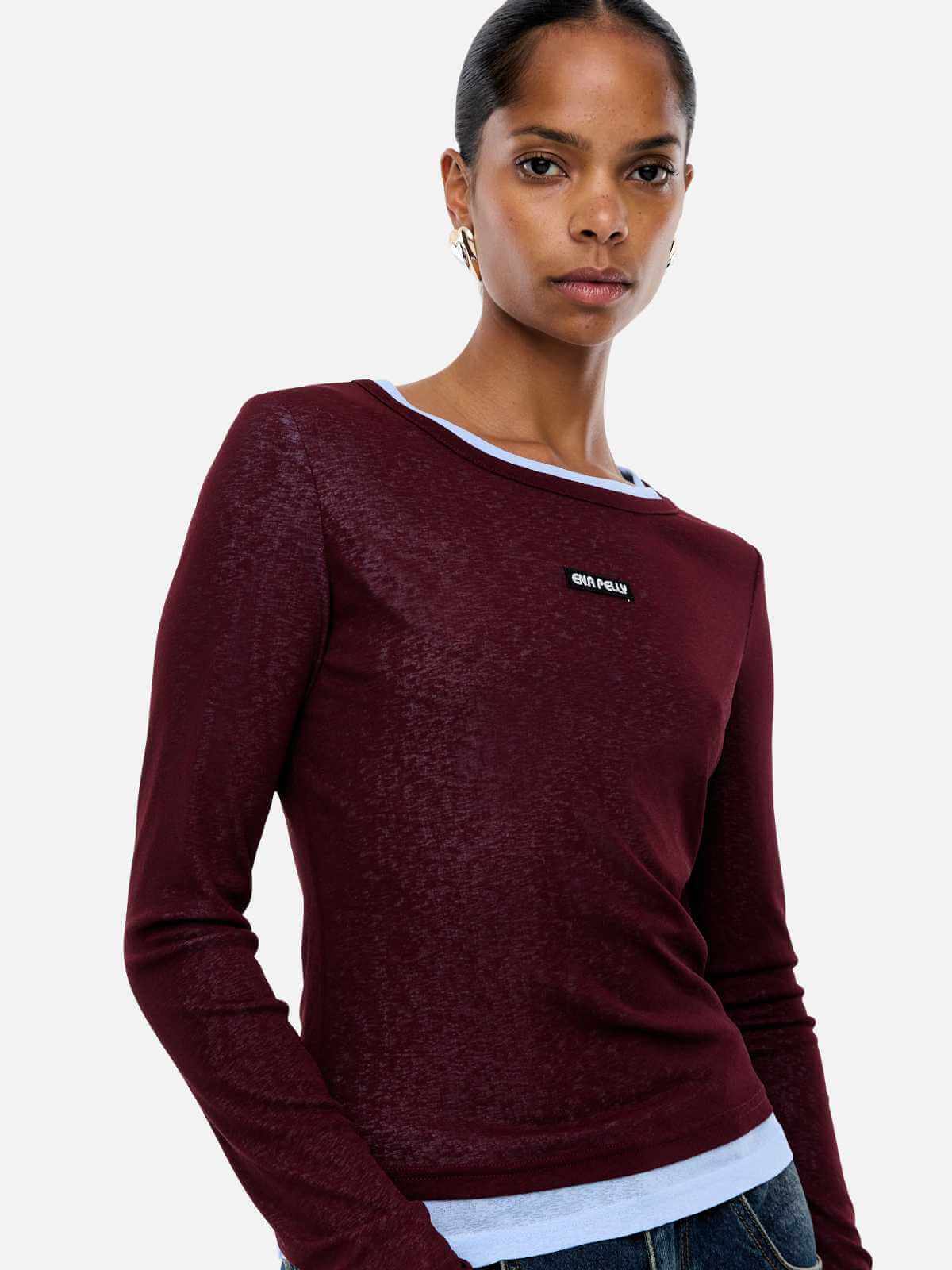 Blair Long Sleeve Top - Deep Cherry