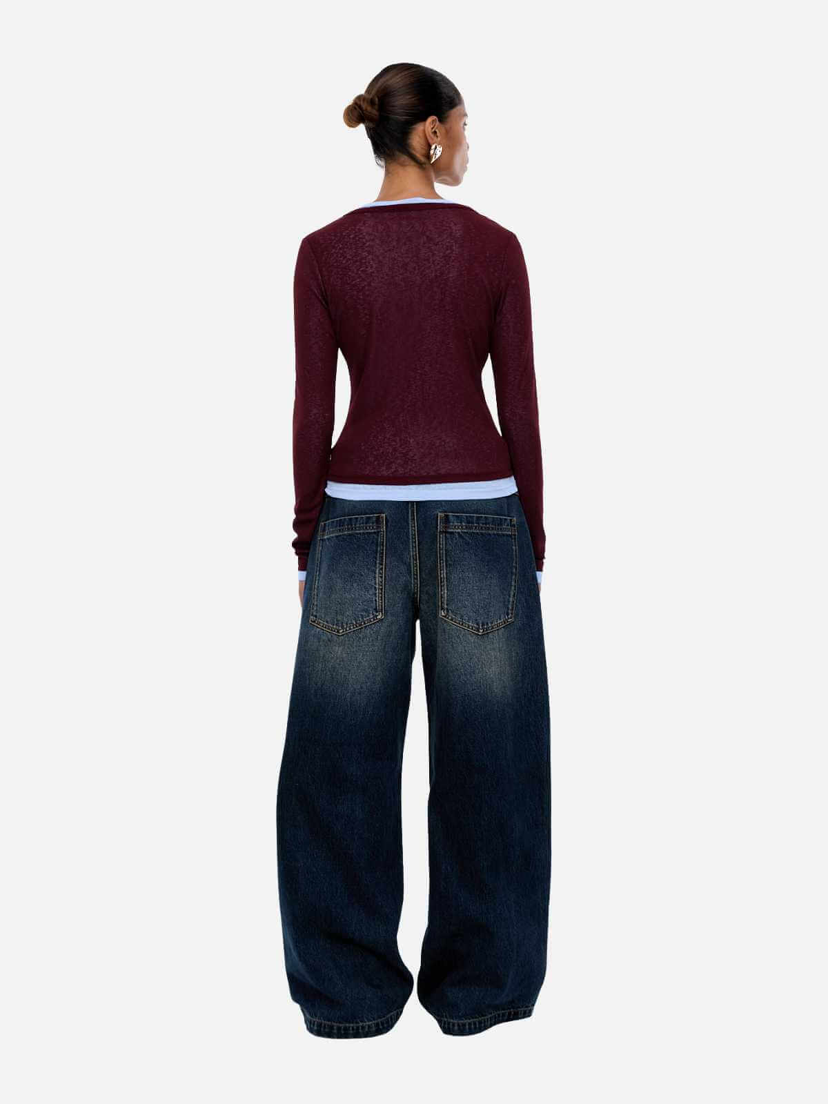 Blair Long Sleeve Top - Deep Cherry