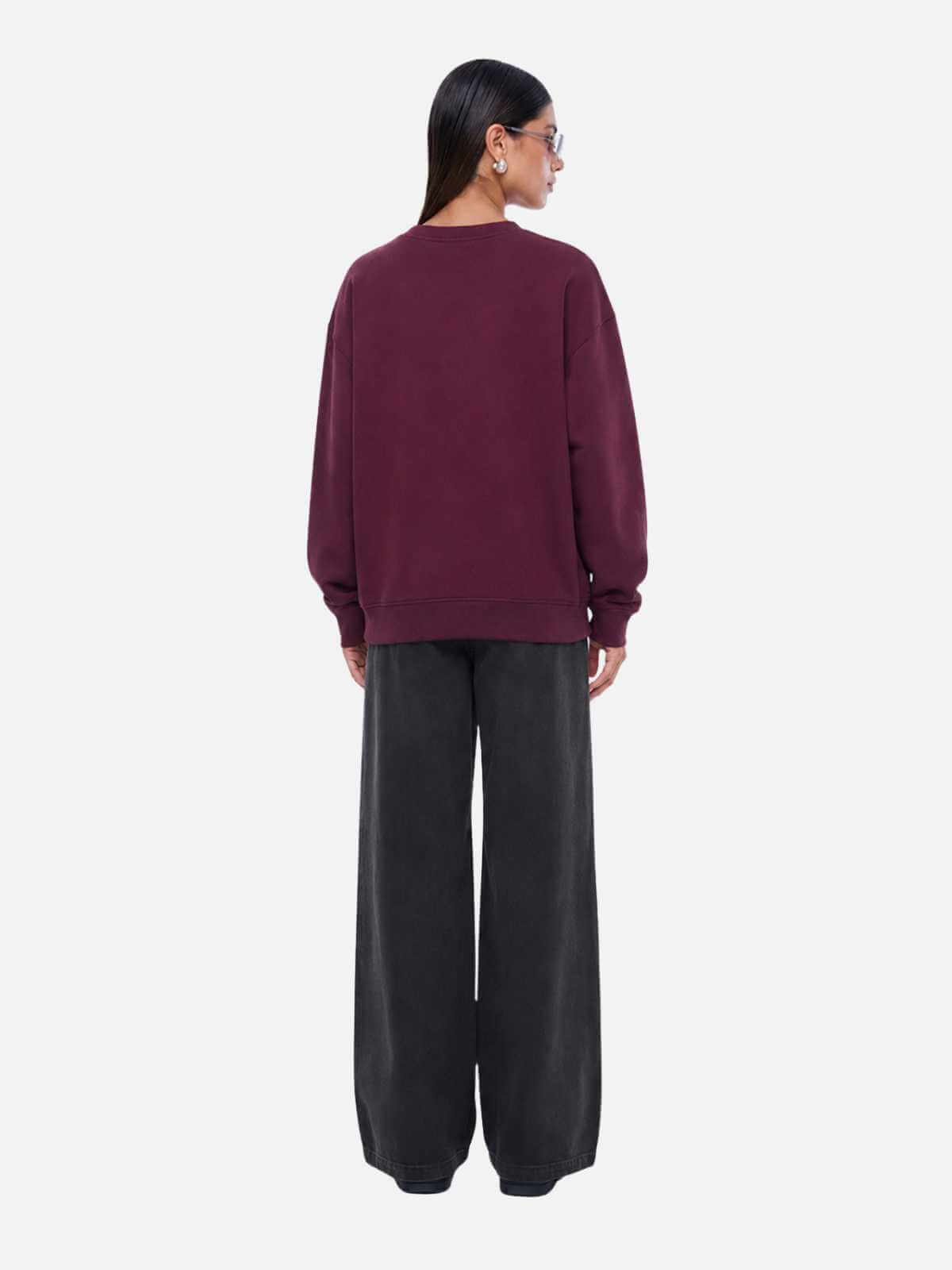 Mila Oversized Sweater - Deep Cherry