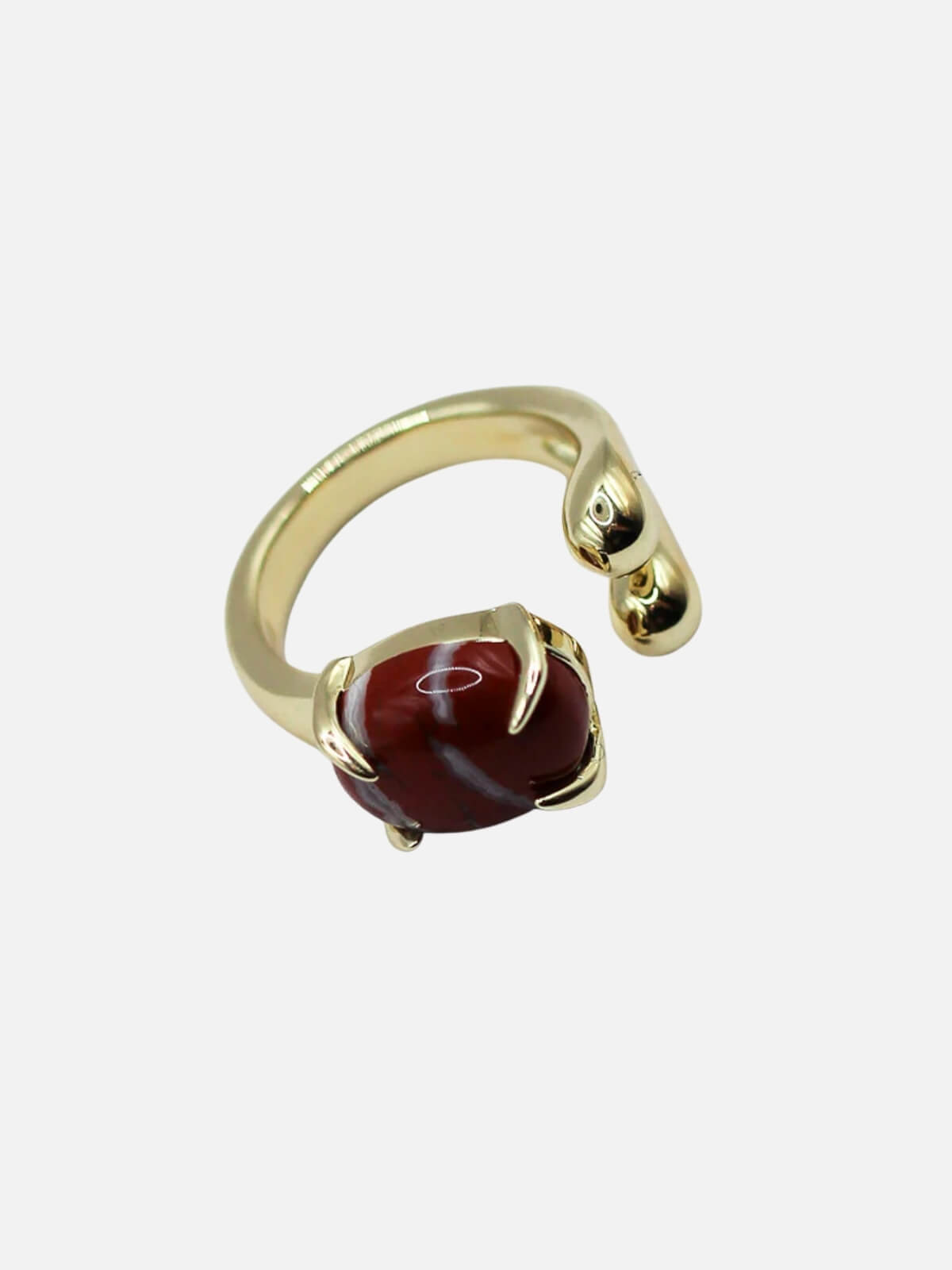 Accord Gemstone Ring: Brass + 18K Gold + Red Jasper