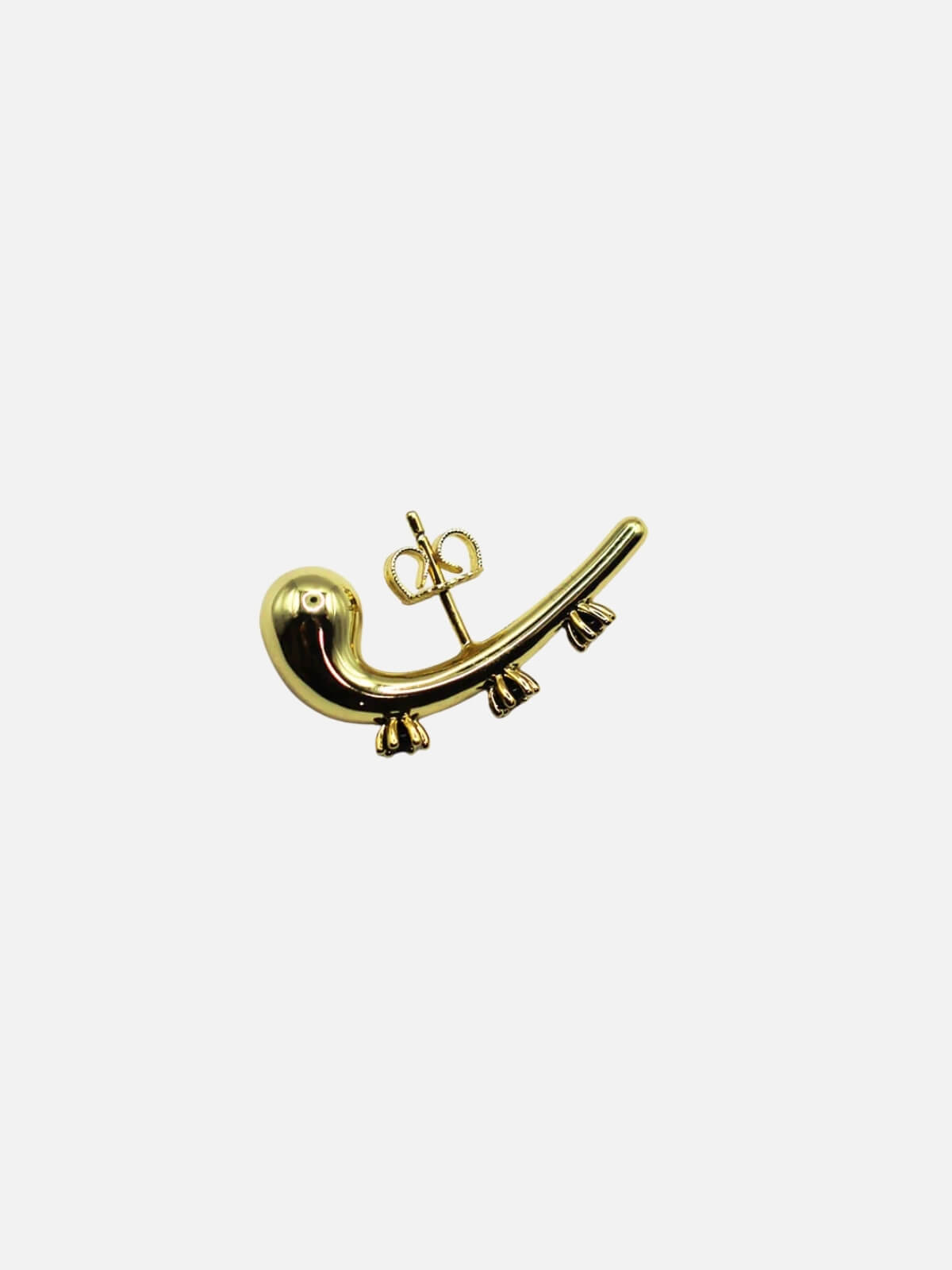 Everything Lobe Earring with Gemstones: Brass + 18K Gold Plating + Onyx