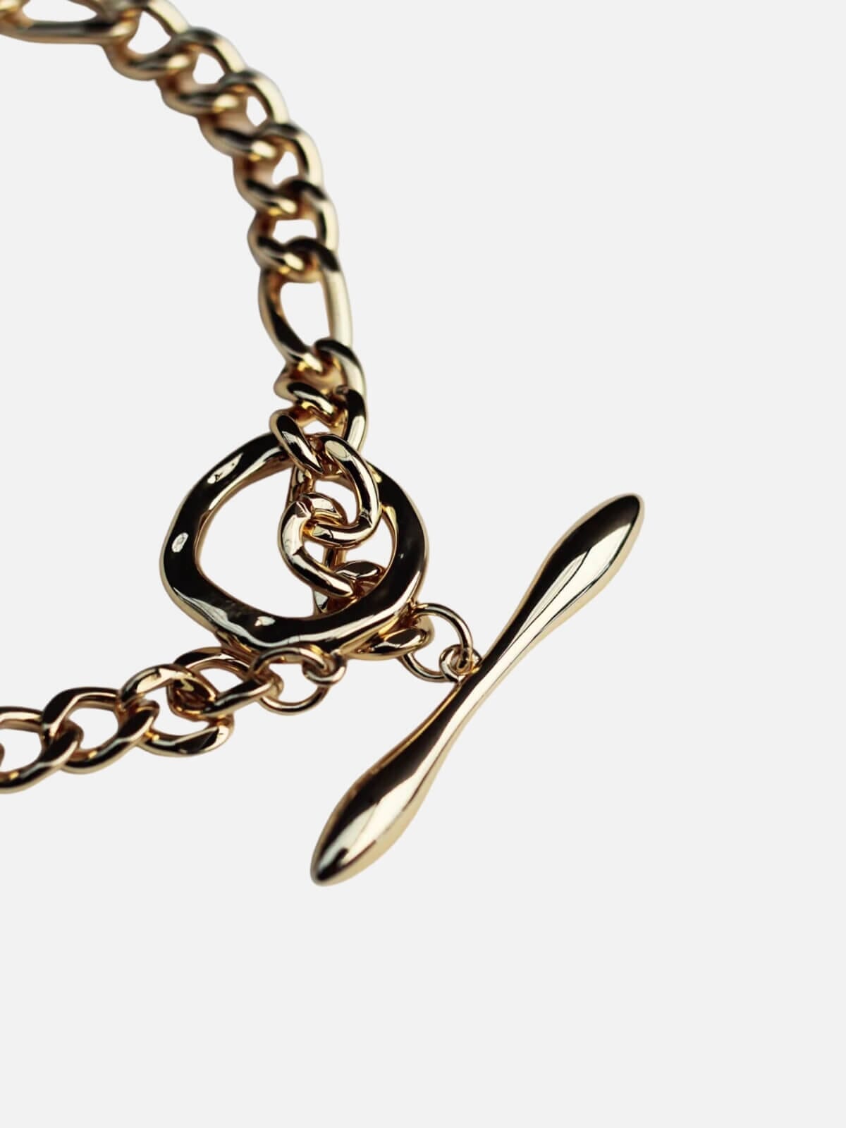 Mixed Fob Chain Necklace: Brass + 18K Gold Plating Necklaces F+H Jewellery