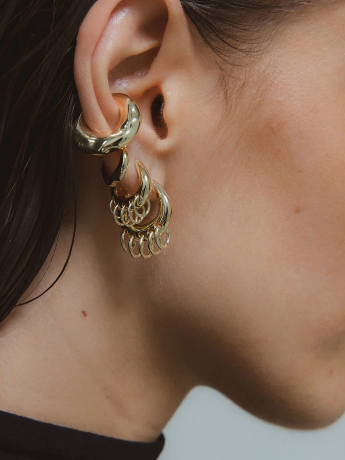 Pierced Hoop Earrings - 18K Gold