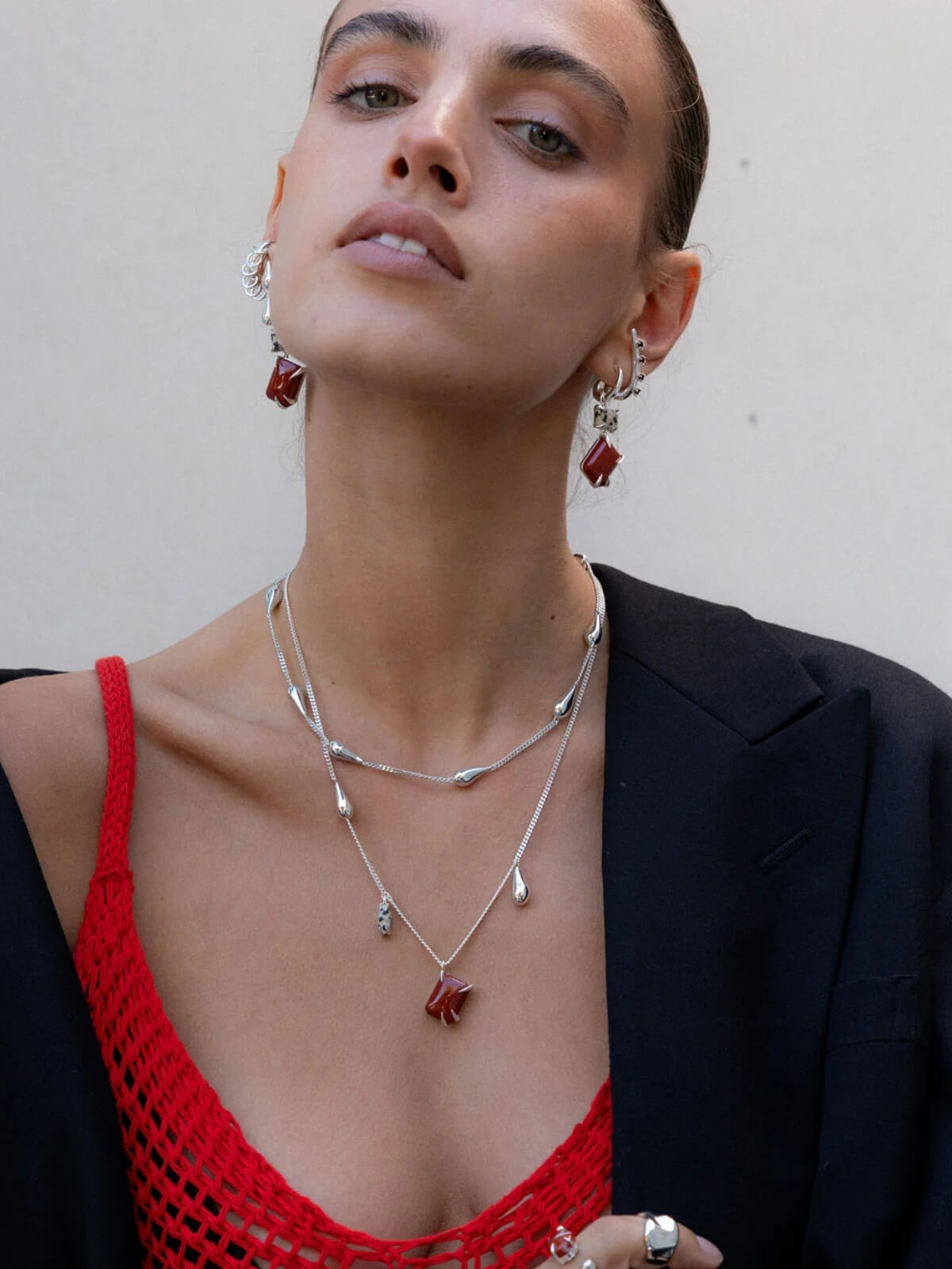 Rainfall Necklace: Brass + Sterling Silver Plating