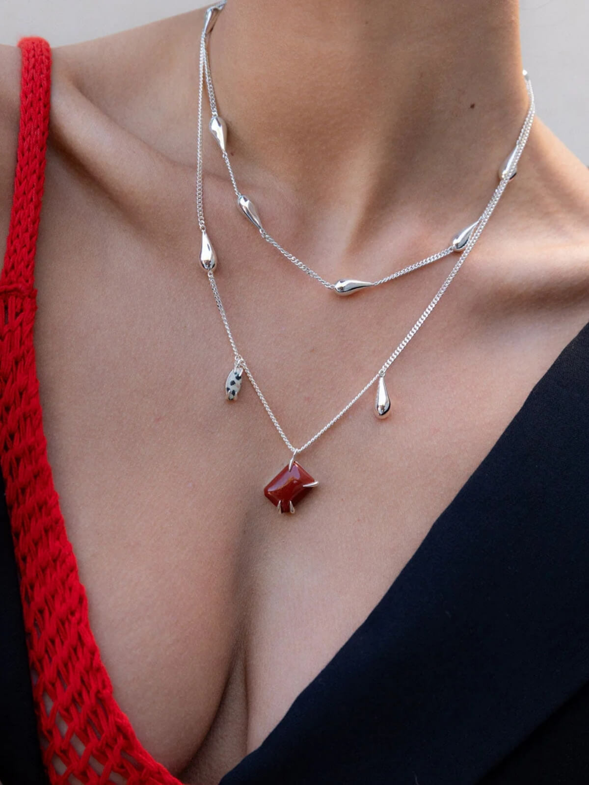 Rainfall Necklace: Brass + Sterling Silver Plating
