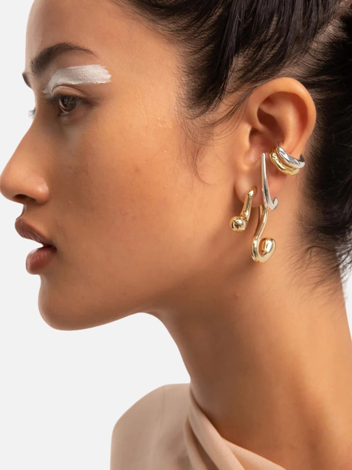 S-Bend Earrings: Brass + 18K Gold Plating Earrings F+H Jewellery