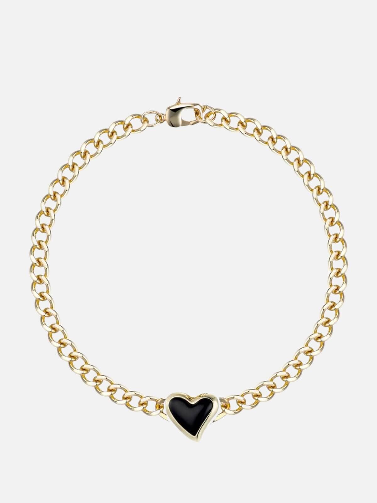 F+H | Whitney Heart Choker: 18K Gold Plating | Perlu