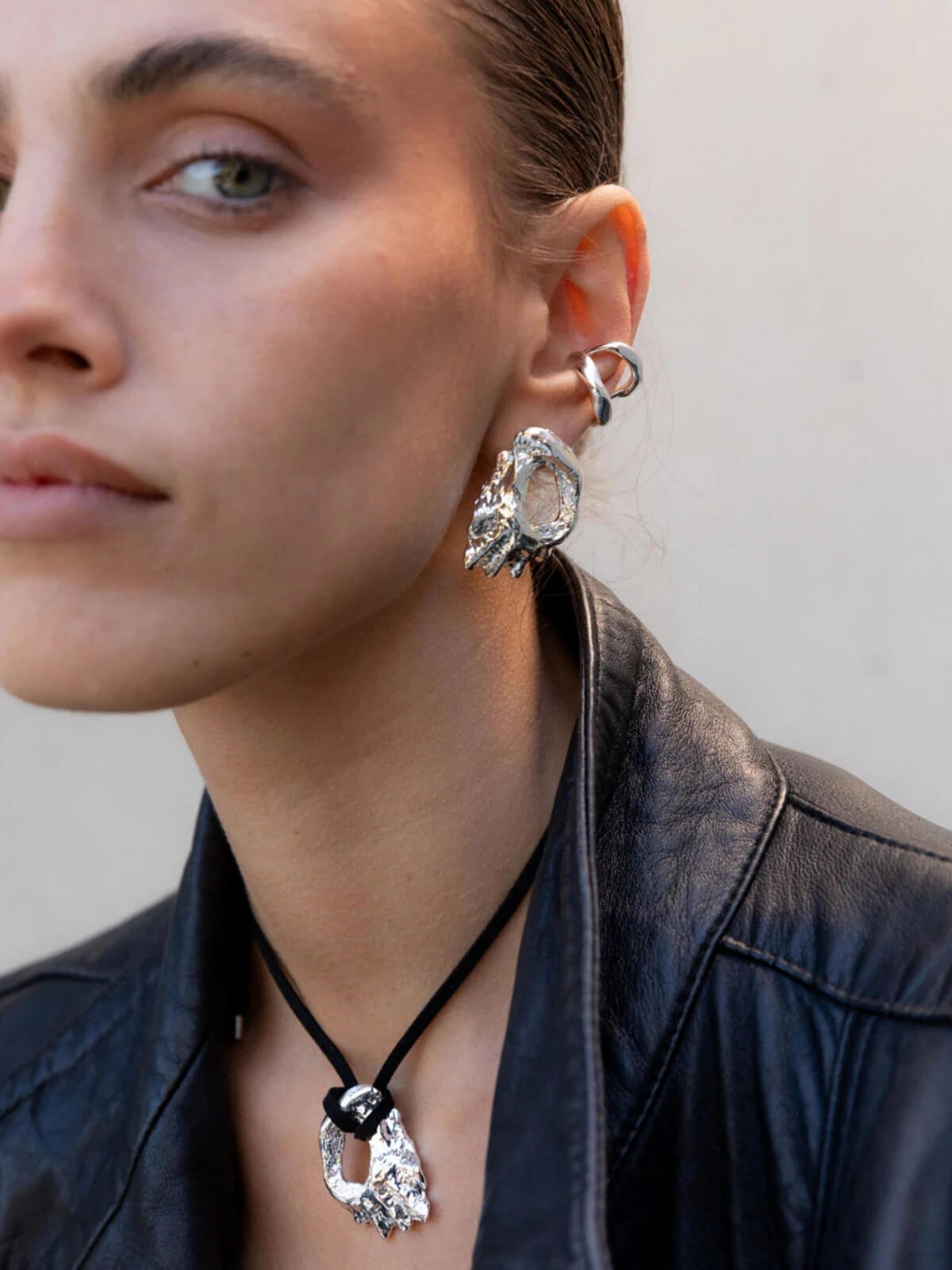 Horizons Shell Cord Necklace: Brass + Sterling Silver Plating