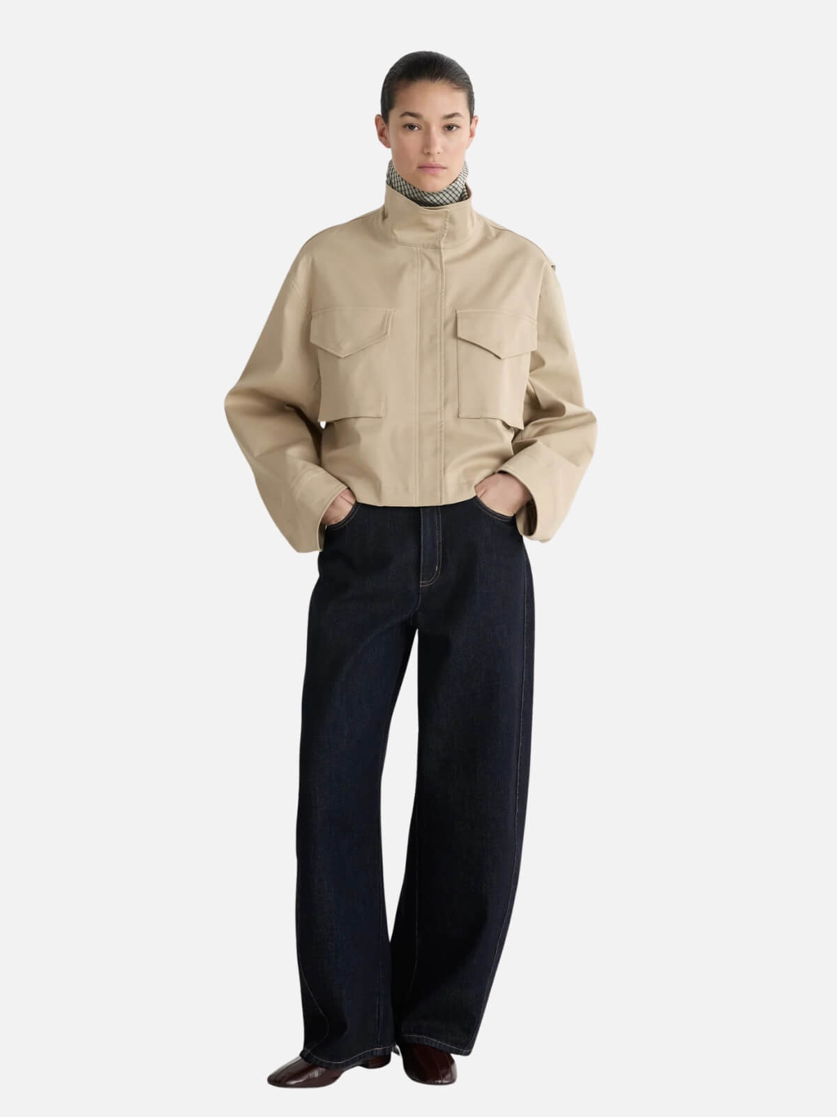 The Esther Cropped Trench - Walnut