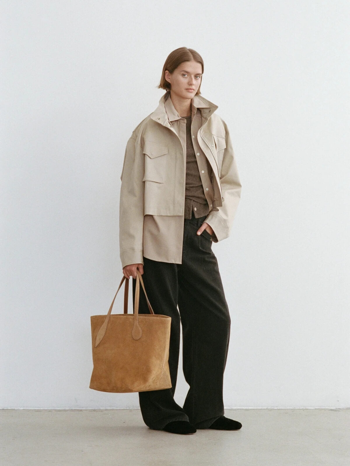 The Esther Cropped Trench - Walnut