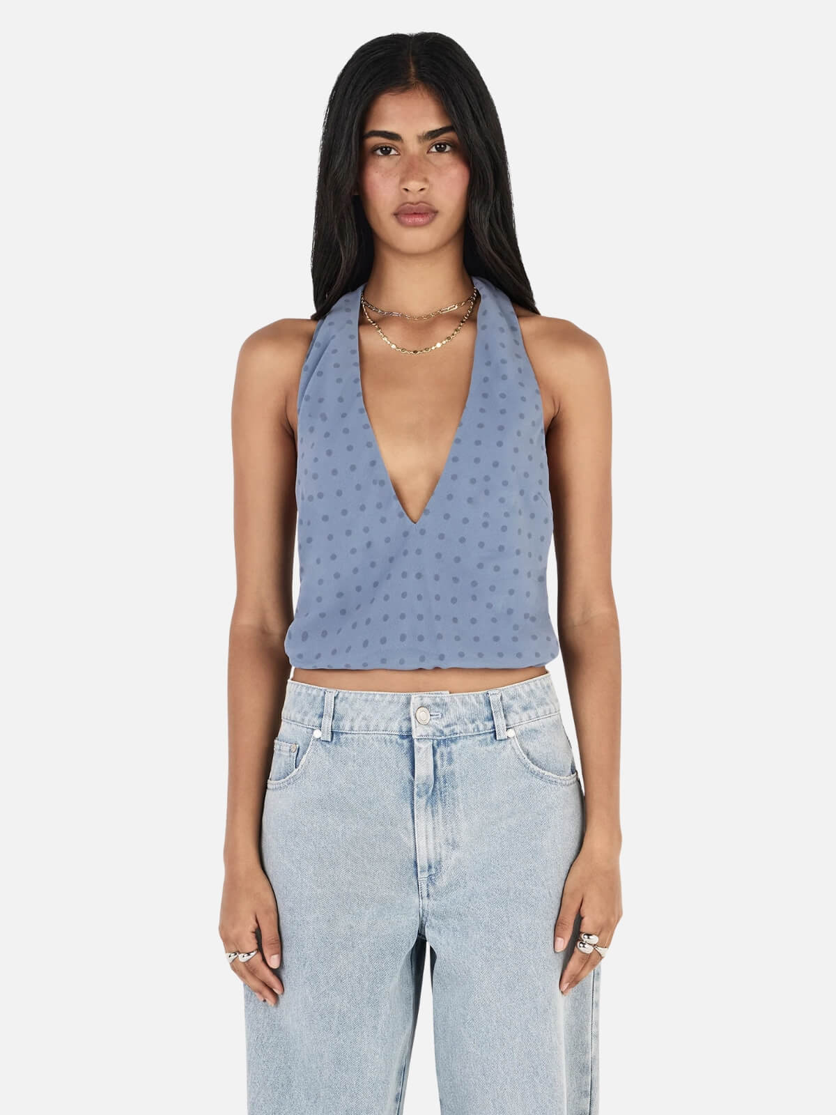 Harper Halter Top - Steel Spot