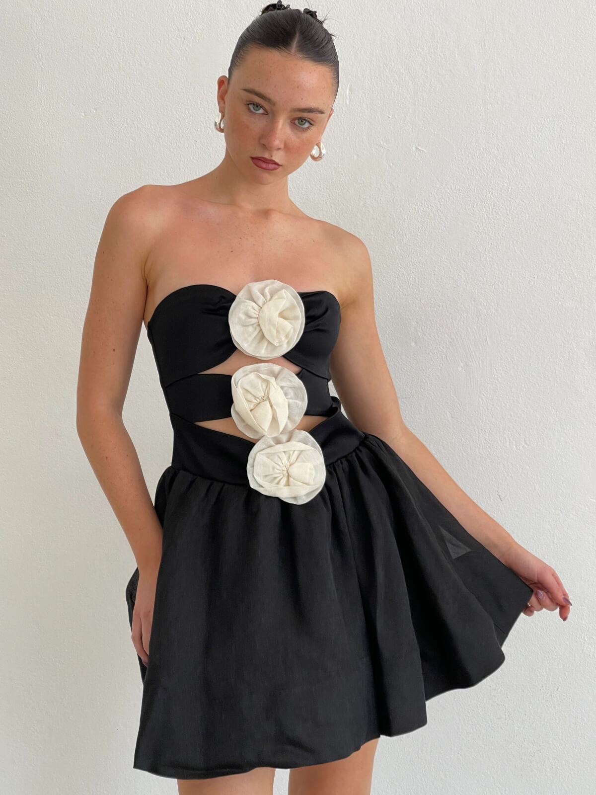 Jacquie Mini Dress - Black/Cream