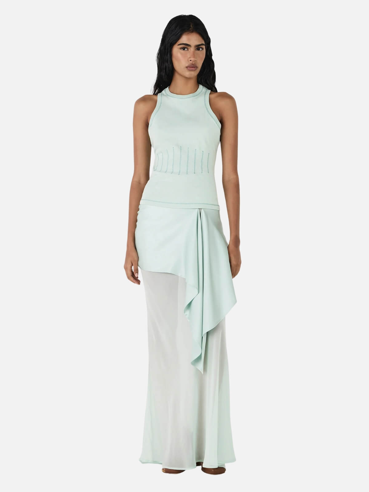Vesper Silk Skirt - Seafoam