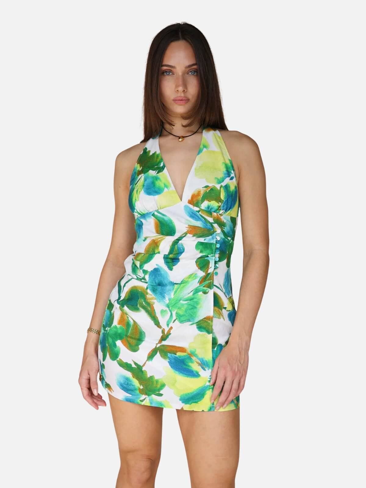 Darcy Wrap Mini Dress - White Tropicalé Dresses & Jumpsuits Isabelle Quinn