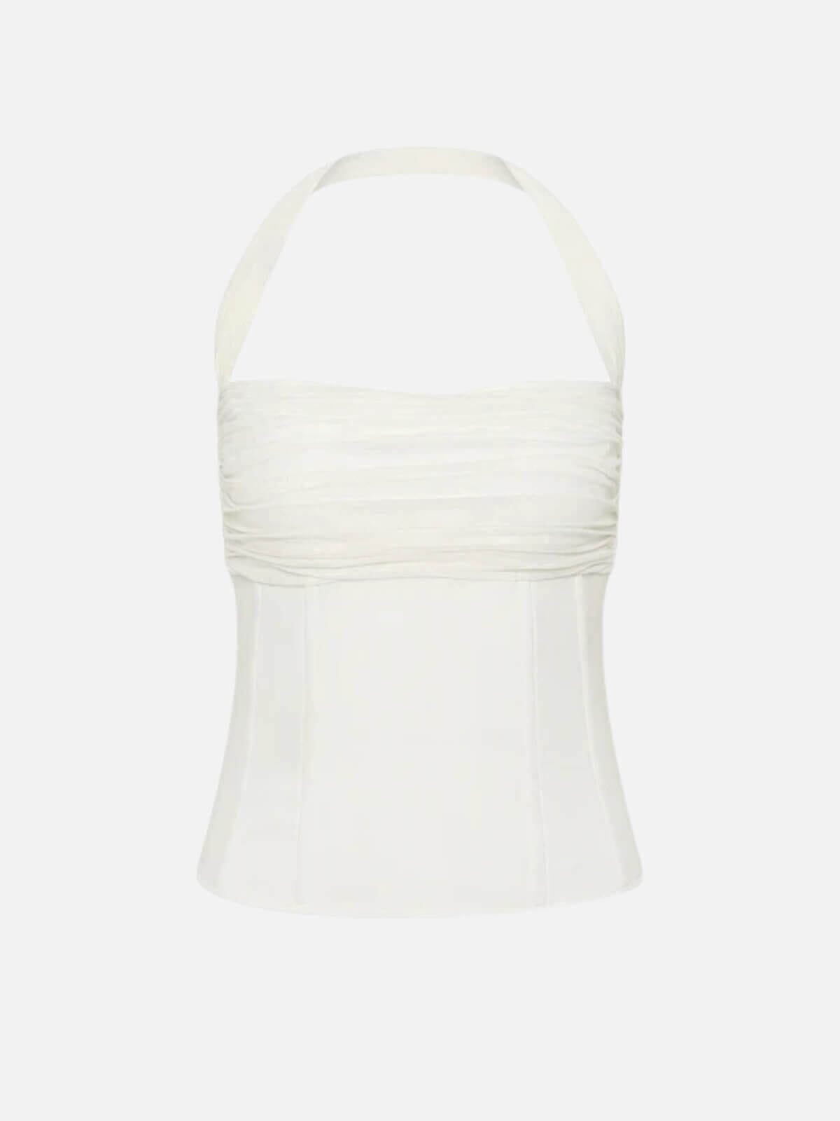 Sylvie Halter Corset Top - Ivory Tops Isabelle Quinn