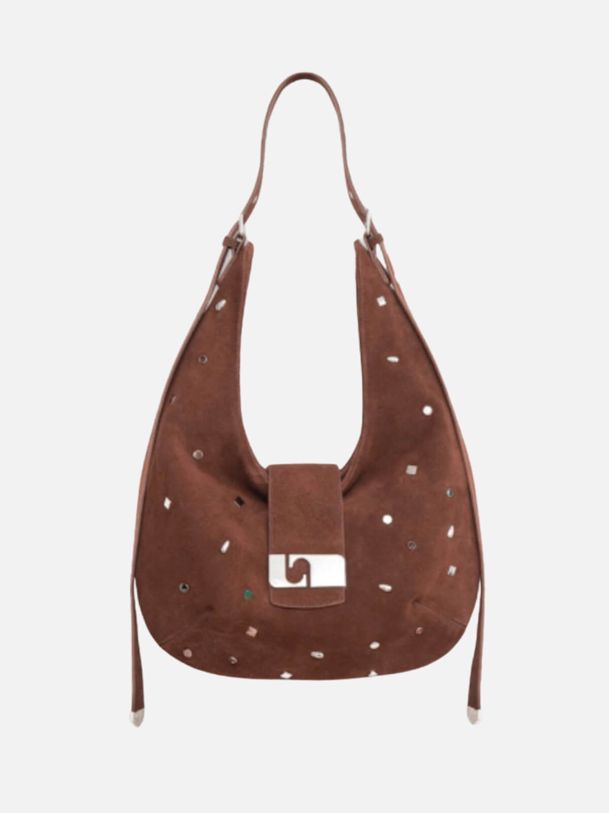 Vixen Suede Studs Bag - Brown