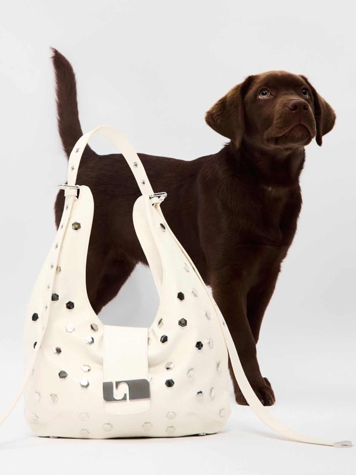 Vixen Studs Bag - Ecru