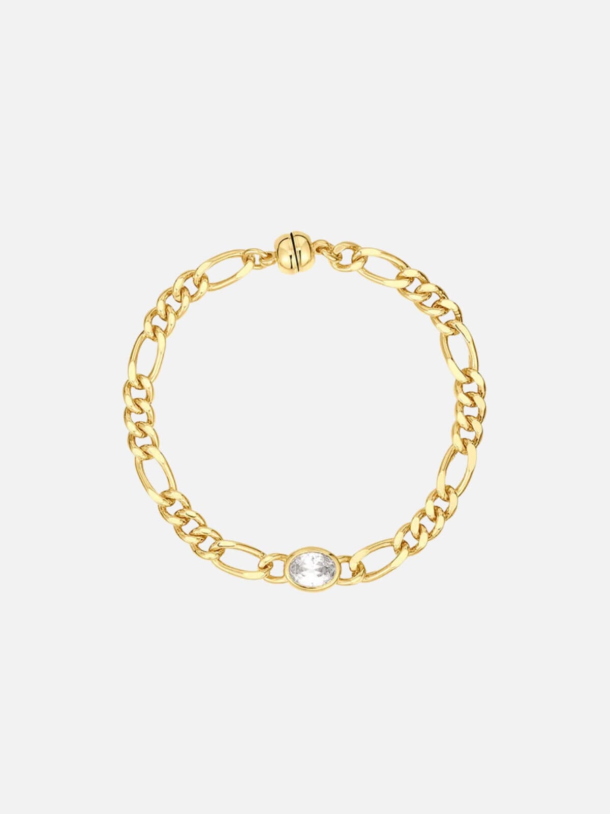 Luv AJ | The Oval Bezel Chain Bracelet - Gold | Perlu
