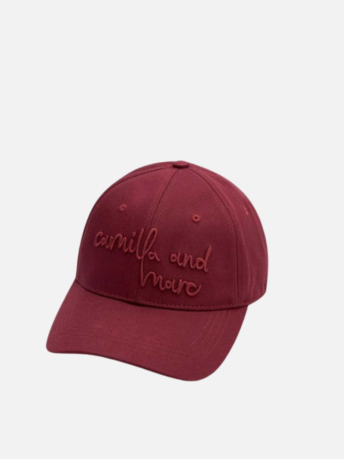Maren Embroidered Cap - Burgundy