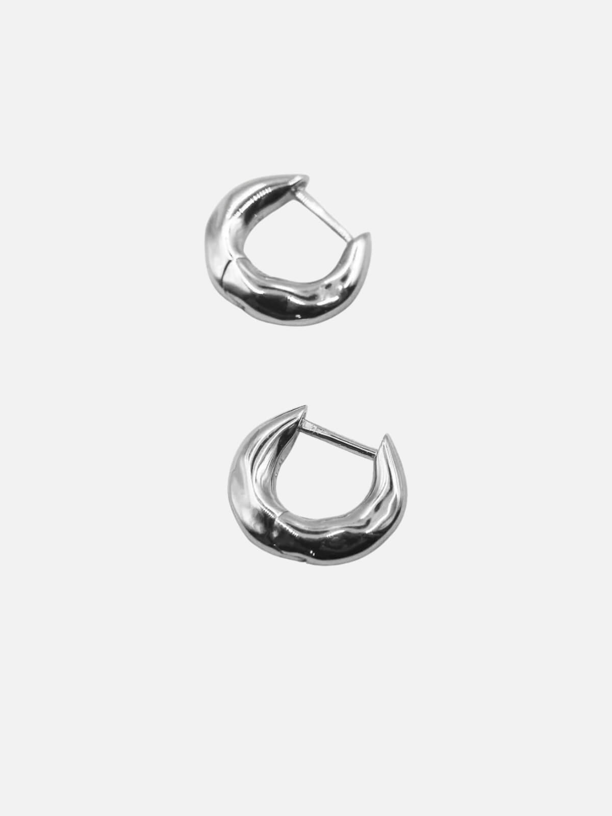 Mini Wonky Huggies: Solid Sterling Silver