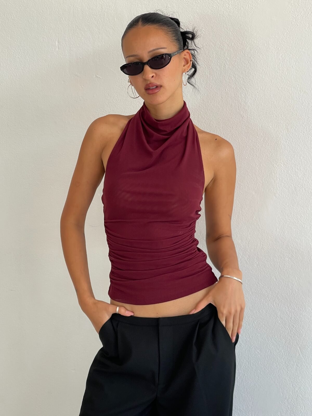 Abru Halter Top - Cherry