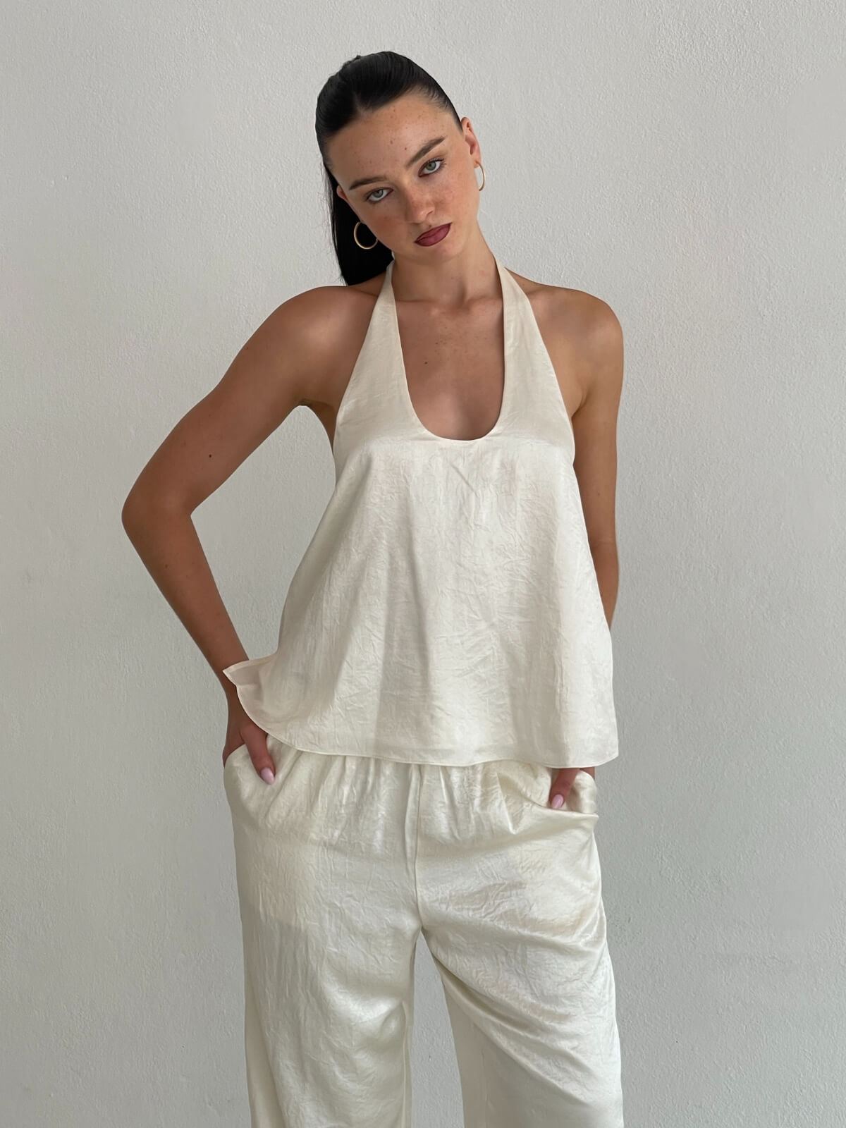 Ana Halter Top - Pearl