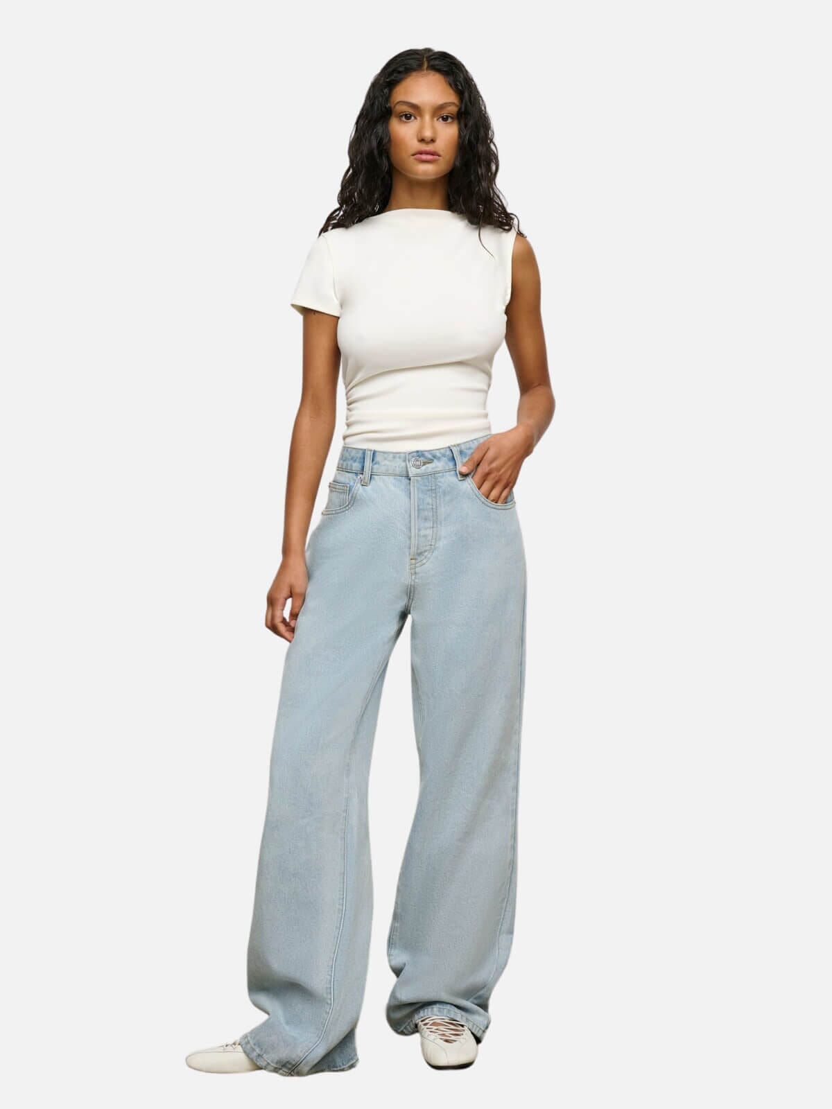 Ciera Asym Top - Chalk Tops One Of Others