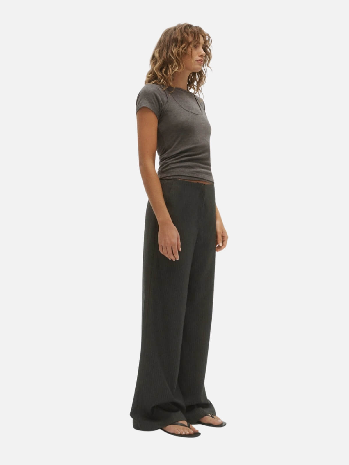 Heath Double Layered Top - Charcoal