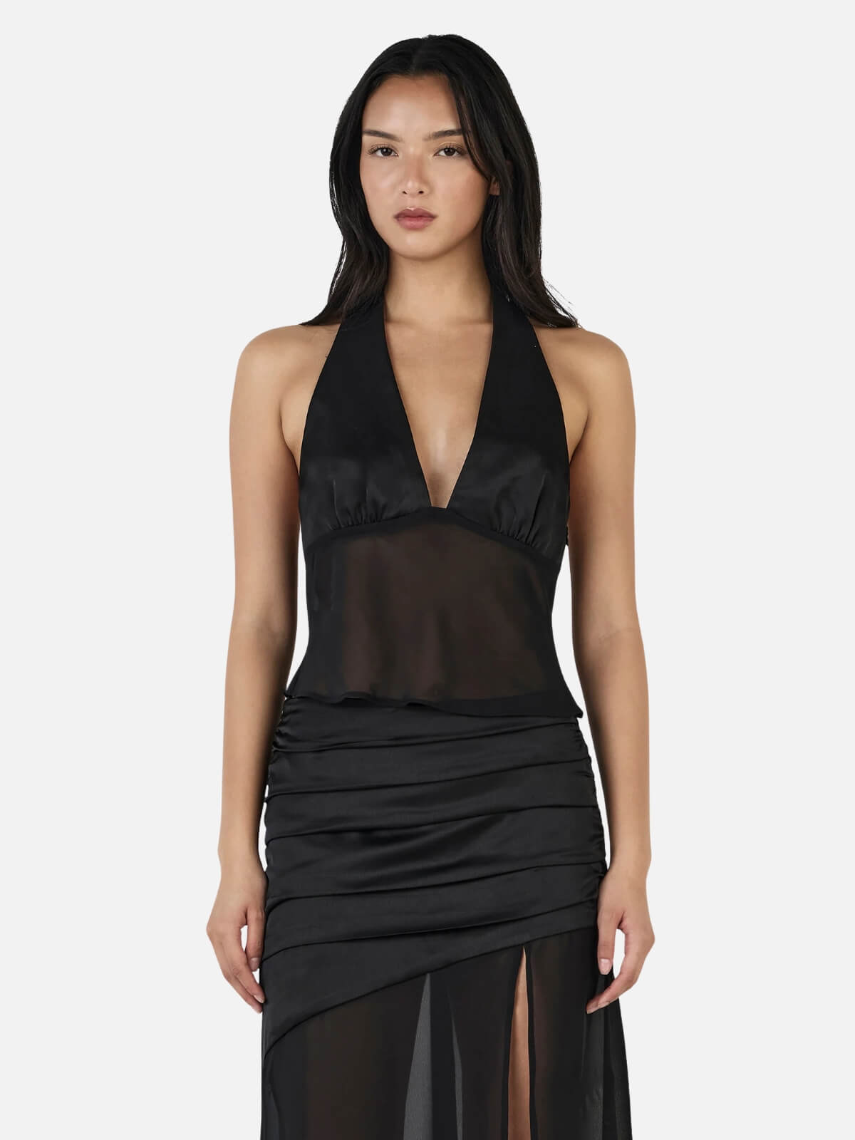 Delilah Scarf Top - Black