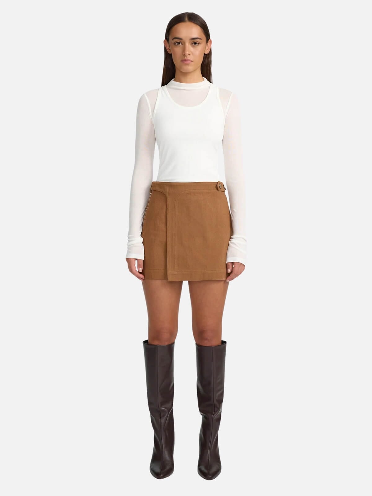 Joan Mini Skirt - Caramel Skirts Ownley