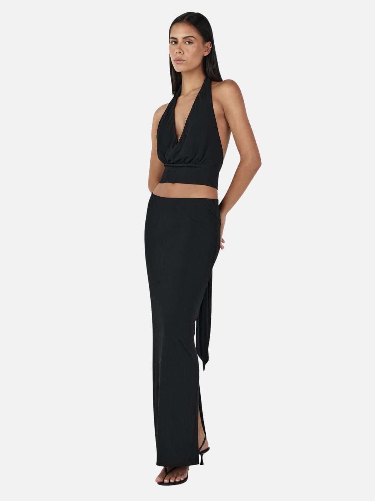Kiana Halter Top - Black Tops Ownley