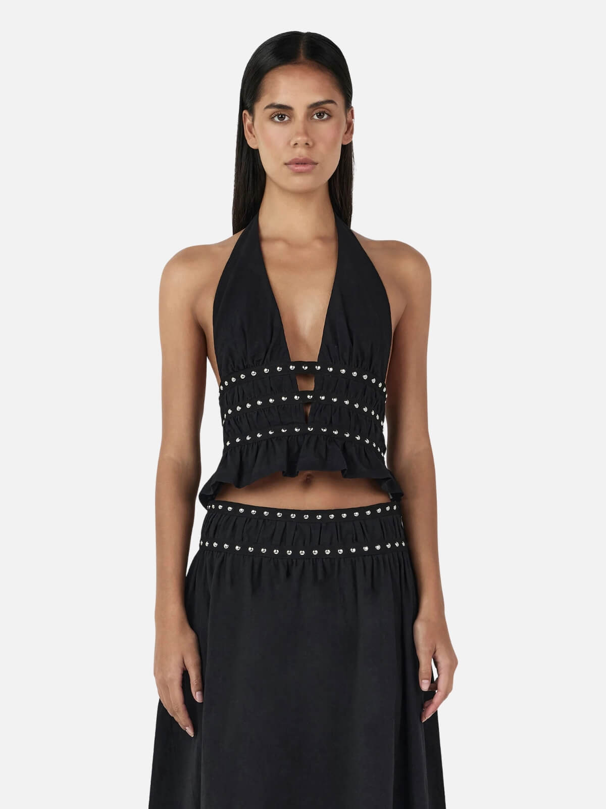 Mavis Studded Top - Black