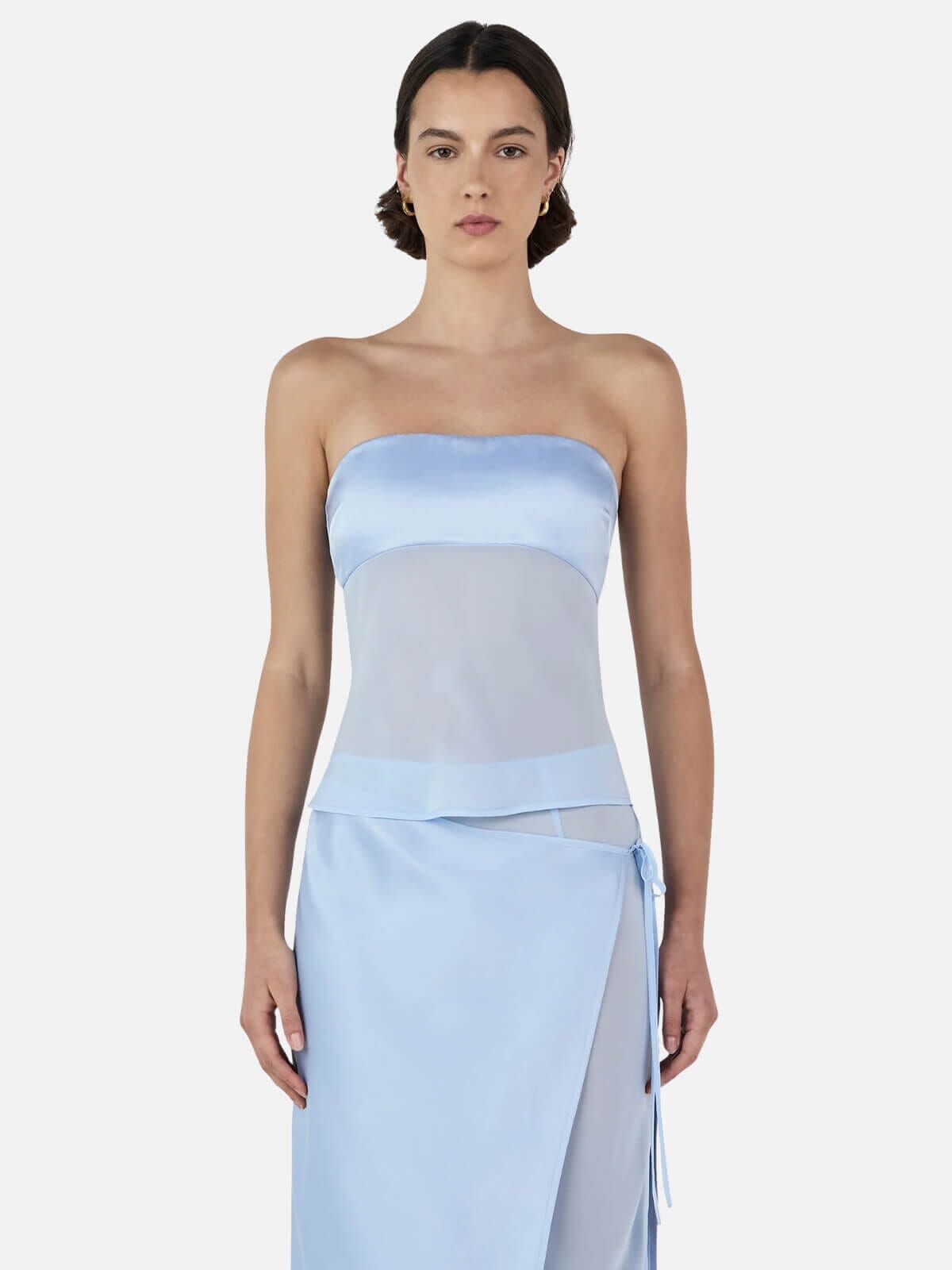 Ownley | Patrice Strapless Top - Baby Blue | Perlu