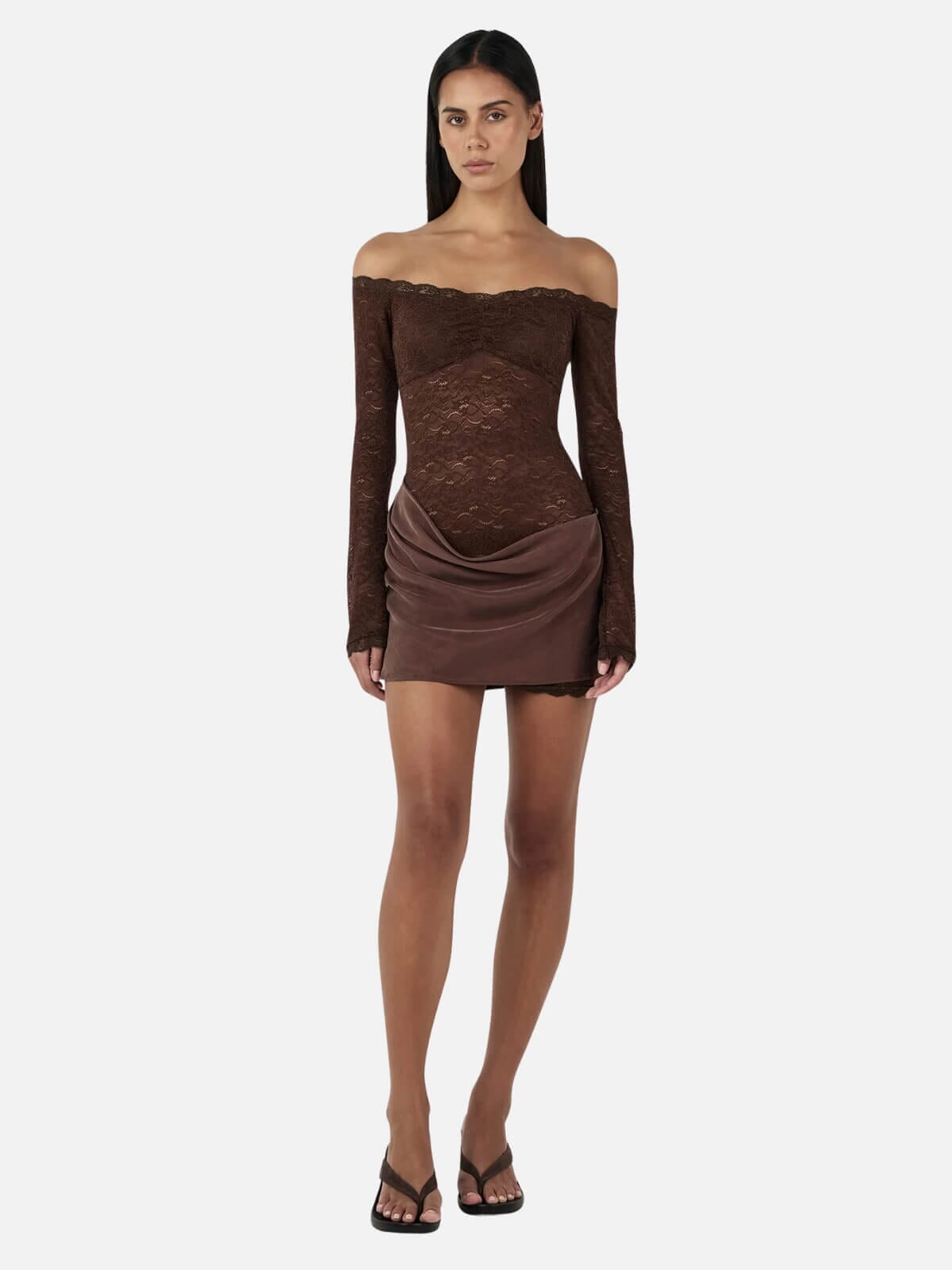 Ownley | Tahnee Mini Dress - Chocolate | Perlu