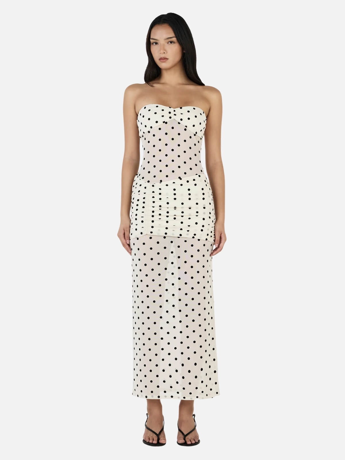 Vanessa Maxi Dress - Cream Polka
