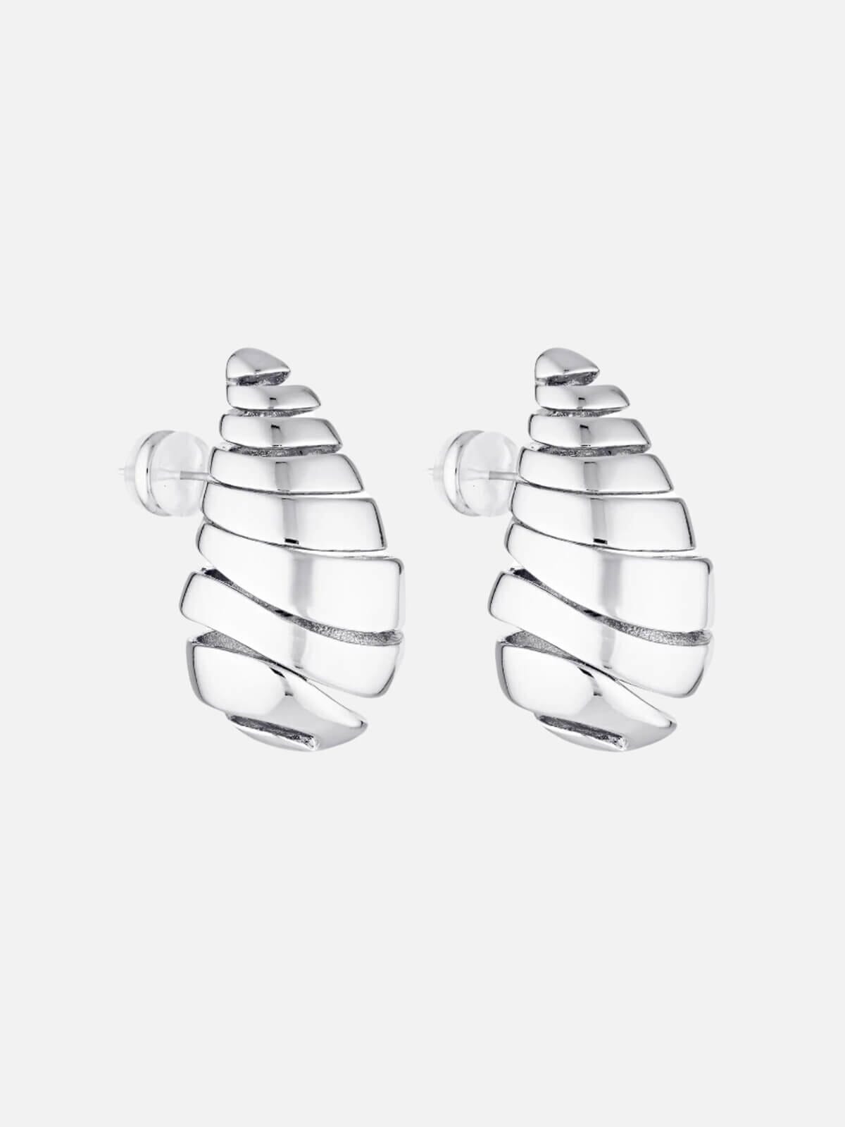 Porter | Blob Earrings - Spiral Silver | Perlu